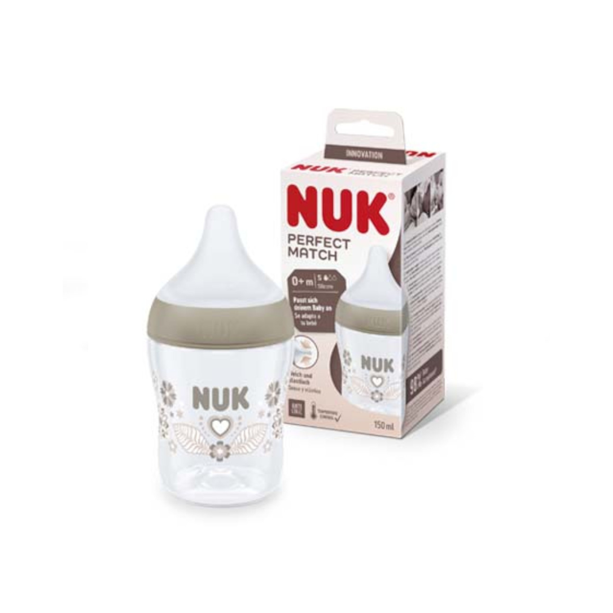 Nuk  biberon perfect match pp150ml silicone tg s heart (bambina) - Nuk