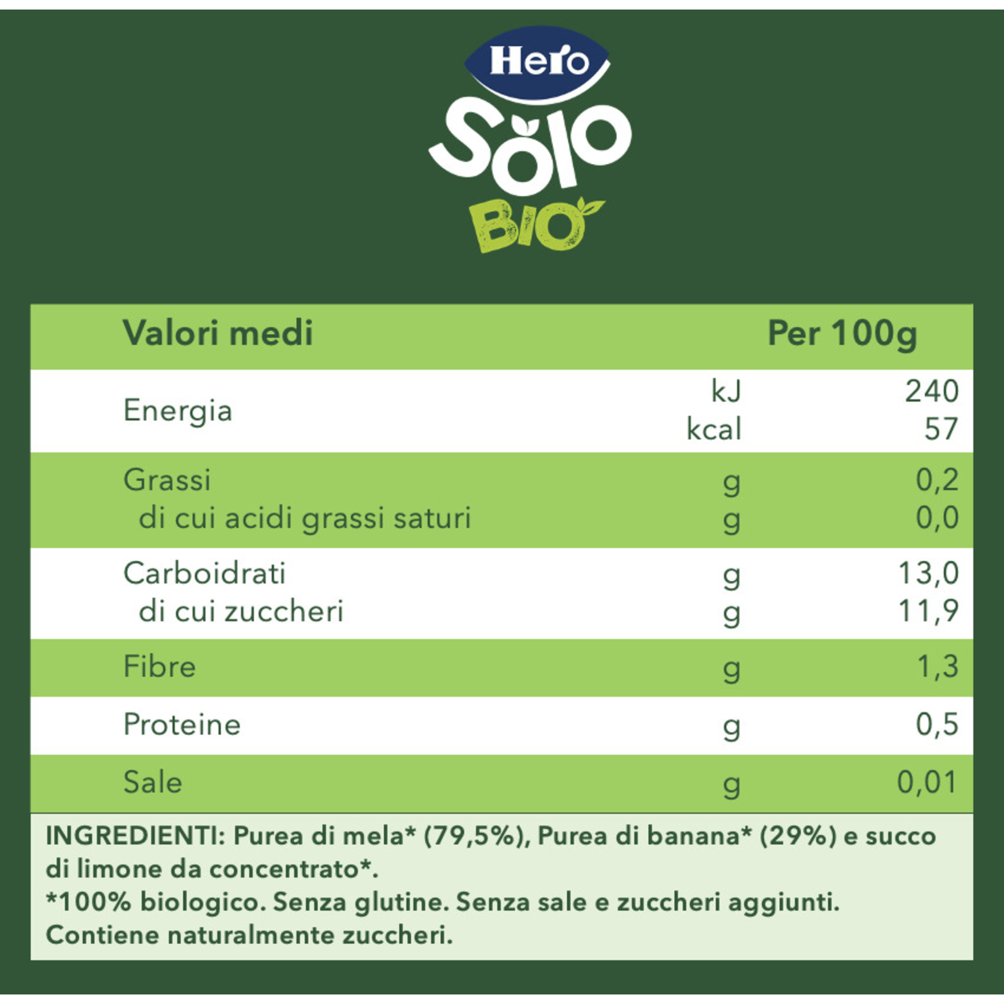 Hero baby pouch mela banana bio 100g - Hero