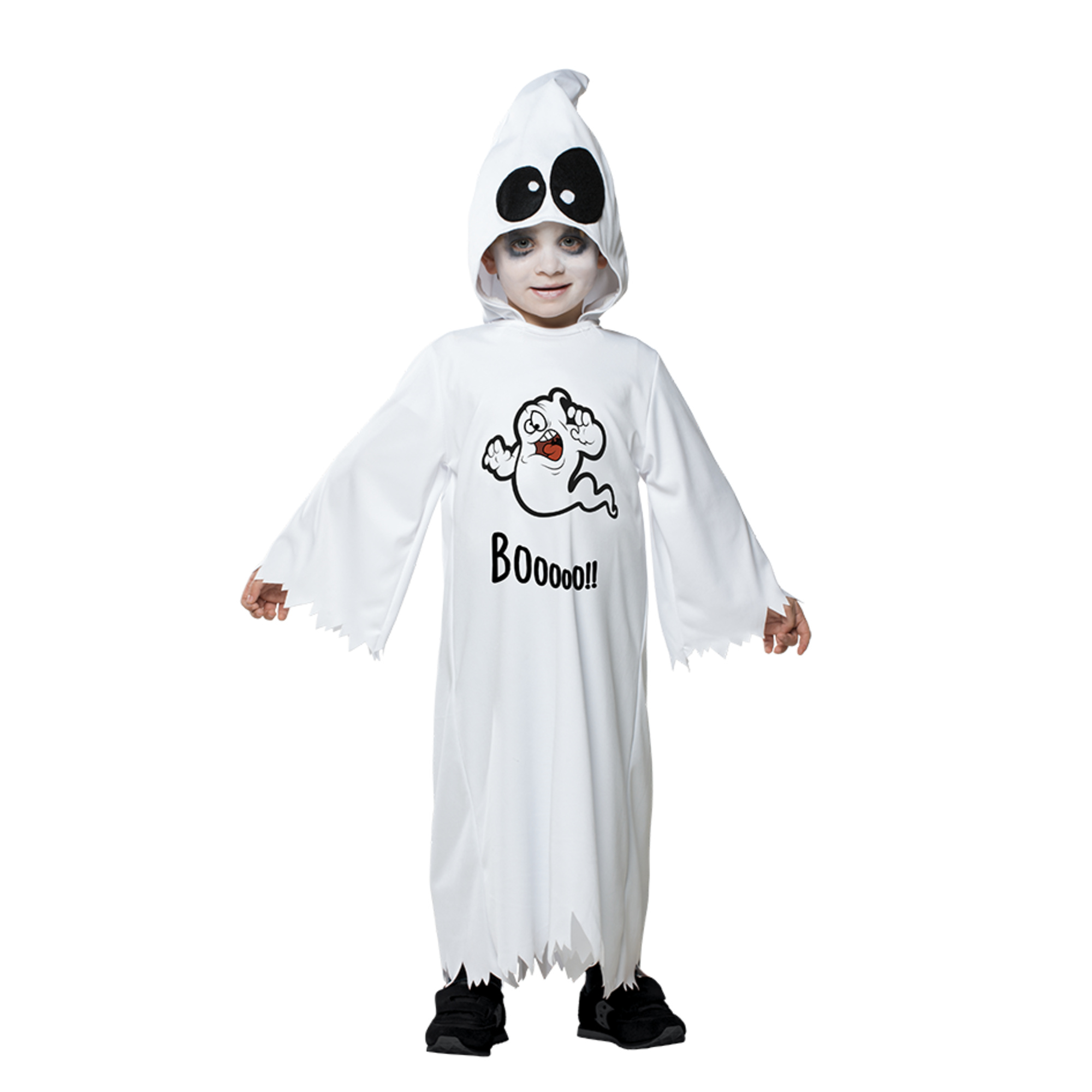 Costume fantasmino baby halloween in jersey elasticizzato con tunica e cappuccio rimovibile - disponibile in diverse taglie - Carnaval Queen