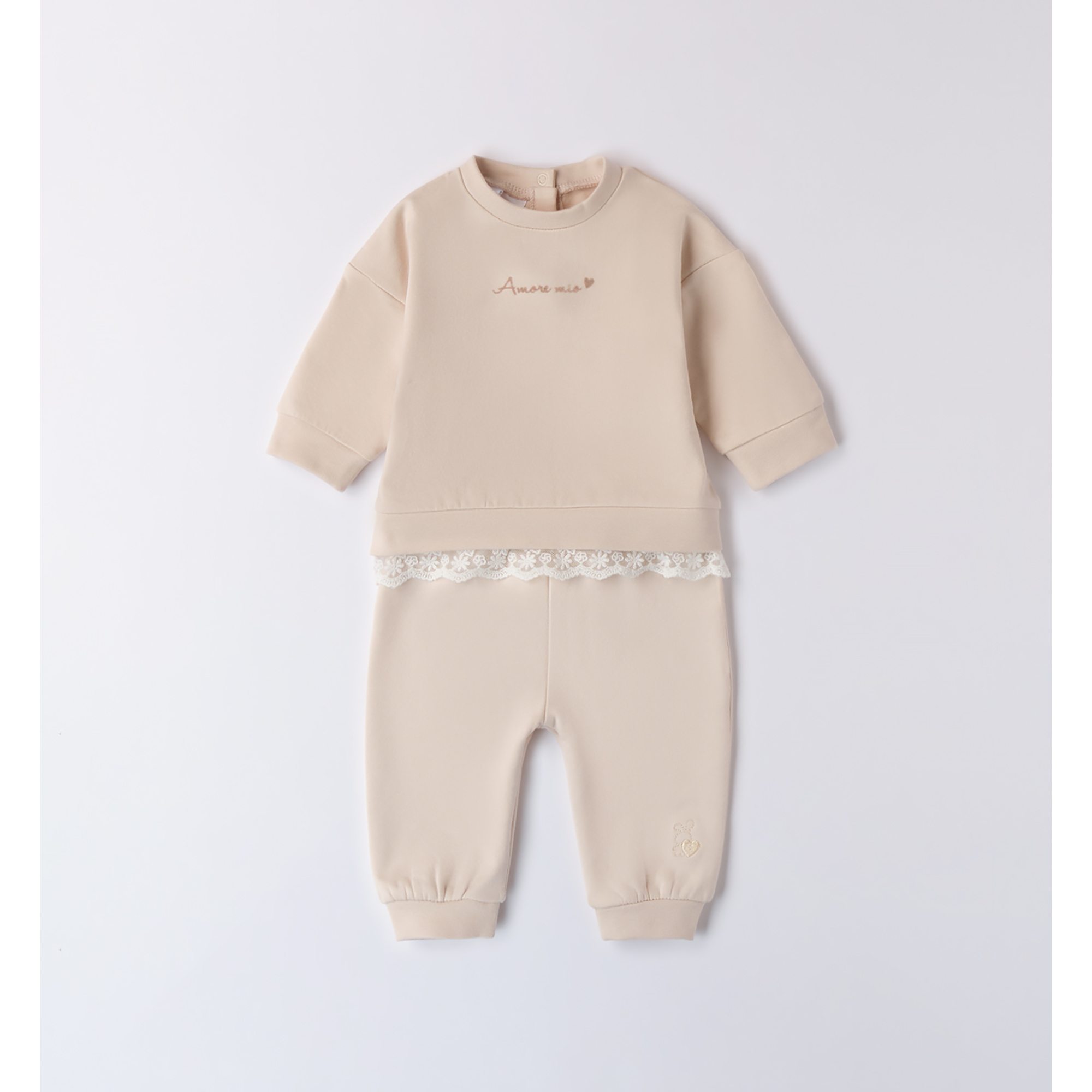 Tuta jogging beige amore mio - Mignolo