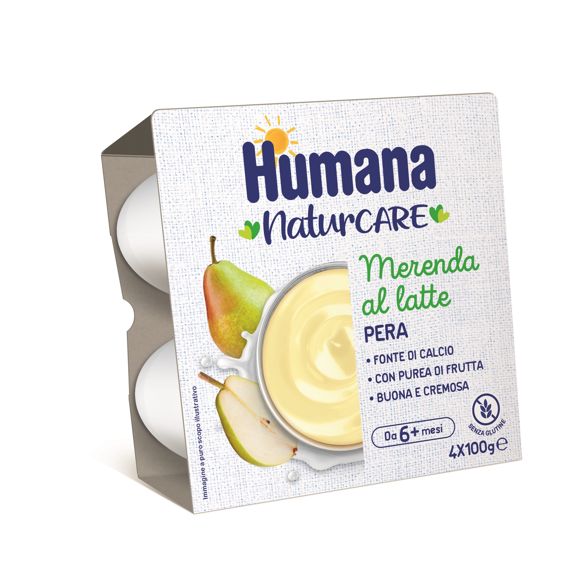 Humana merenda al latte pera 100gx4 - Humana