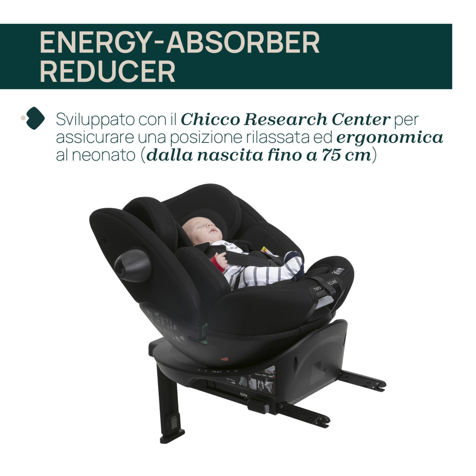 Seggiolino auto everone i-size black 40-150cm - chicco - Chicco