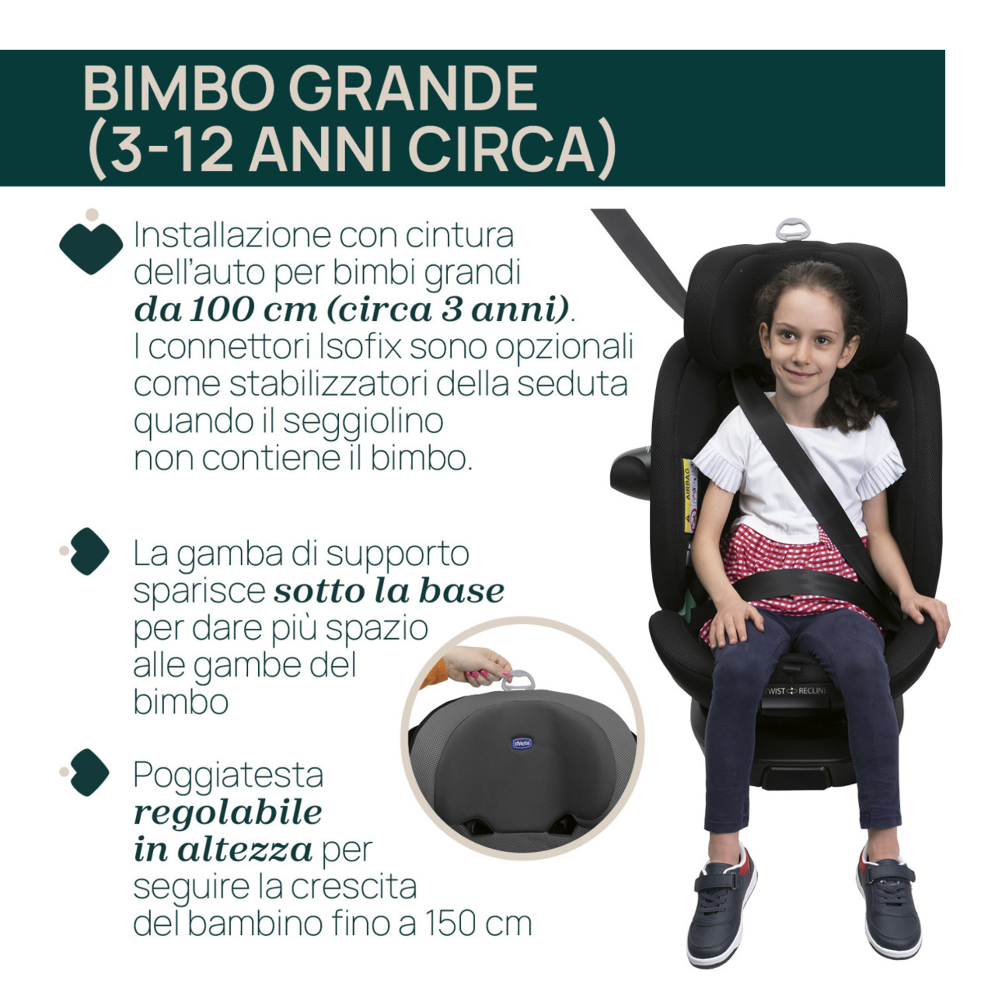 Seggiolino auto everone i-size black 40-150cm - chicco - Chicco