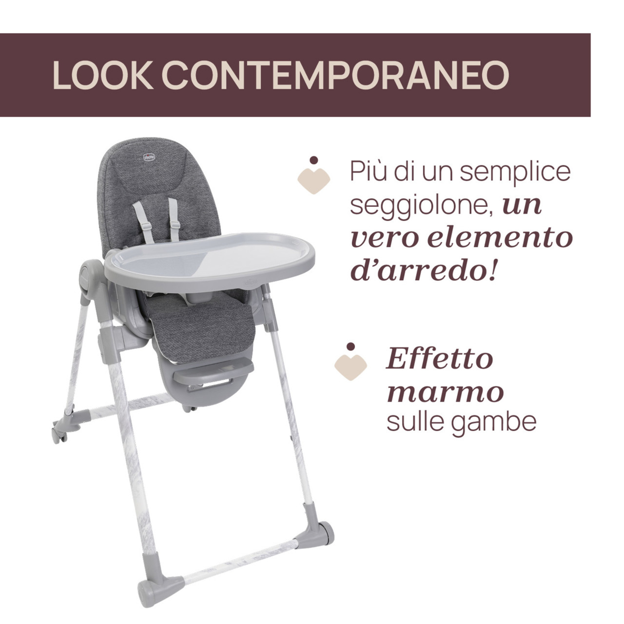 Seggiolone polly armonia carrara - chicco - Chicco