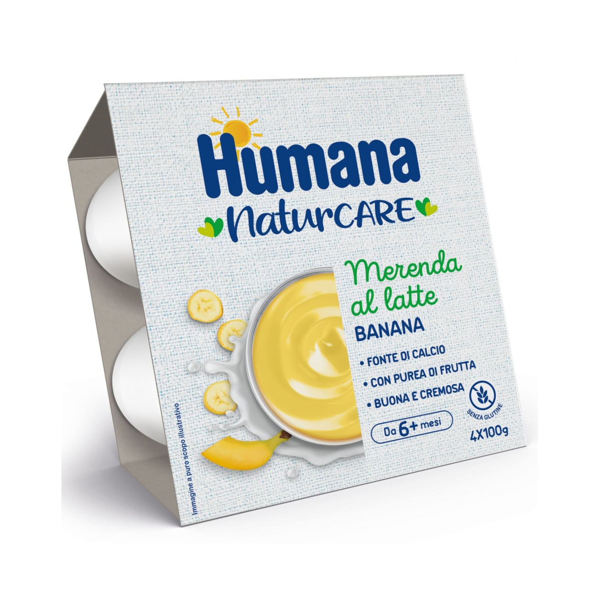 Humana merenda latte banana 4x100gr - Humana