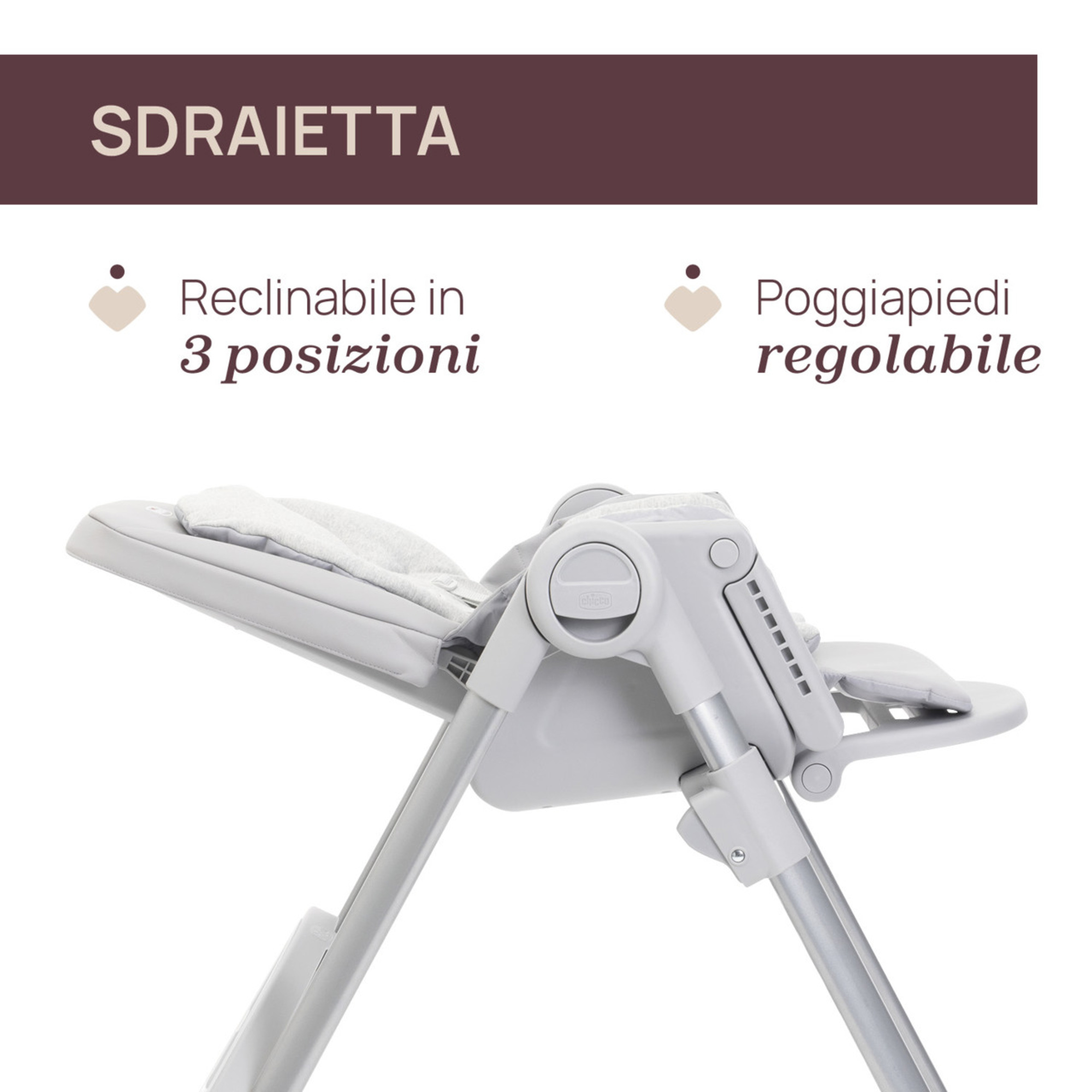 Seggiolone polly armonia steel- chicco - Chicco