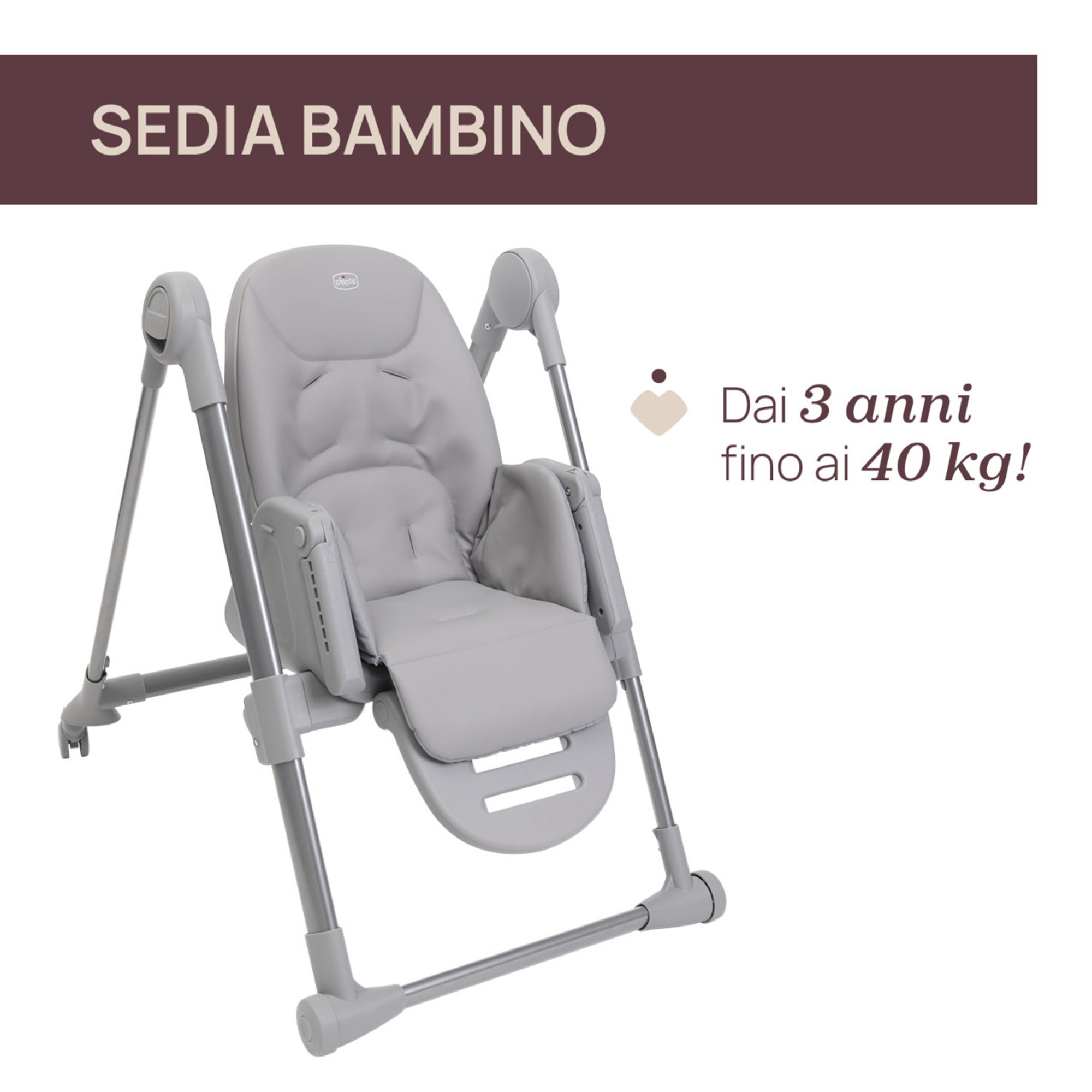 Seggiolone polly armonia steel- chicco - Chicco