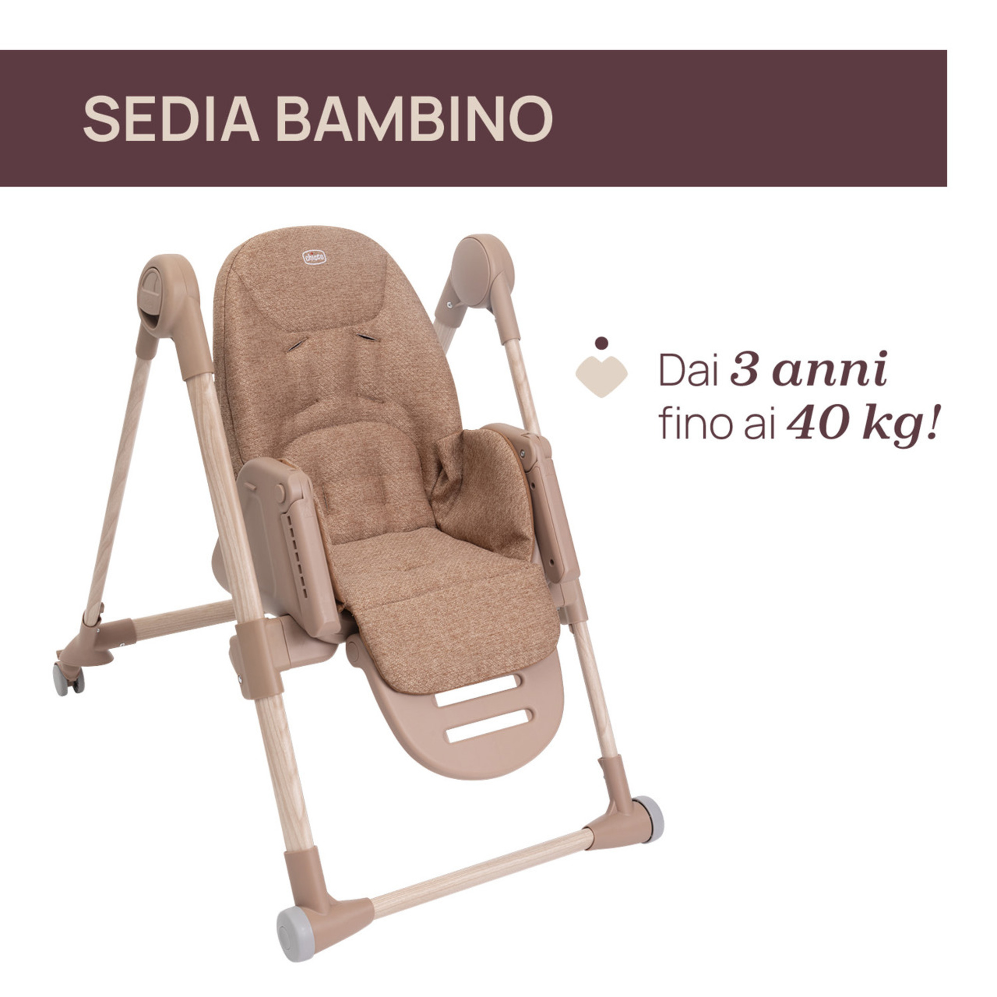 Seggiolone polly armonia terracotta - chicco - Chicco