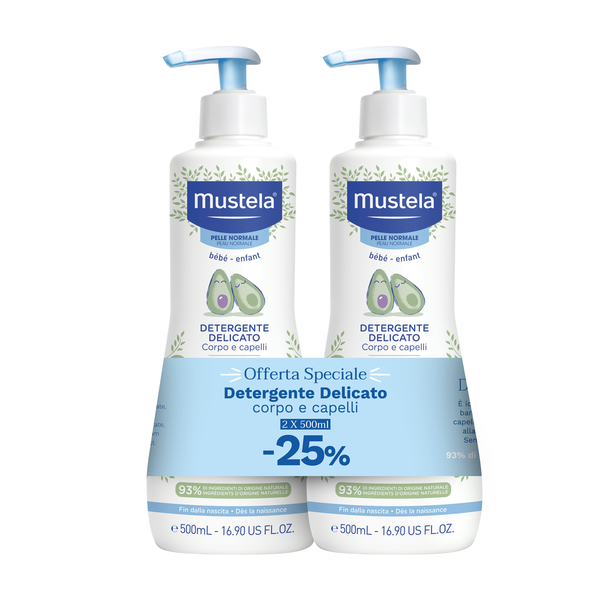 Bipacco detergente delicato 500+500ml - Mustela