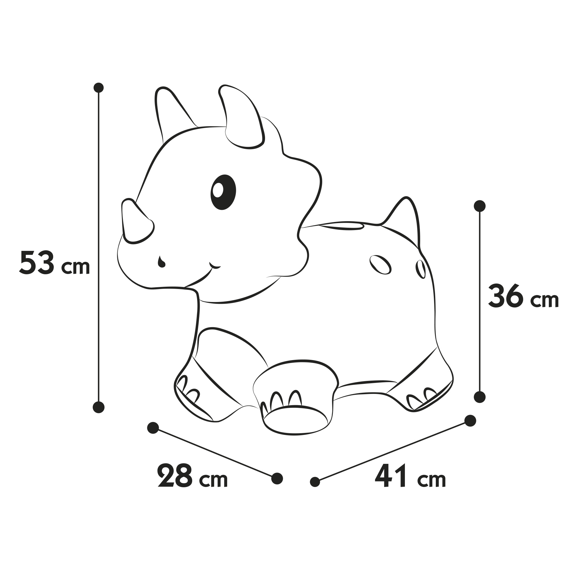 Cavalcabile gonfiabile triceratopo - 18m+ - baby smile - Baby Smile