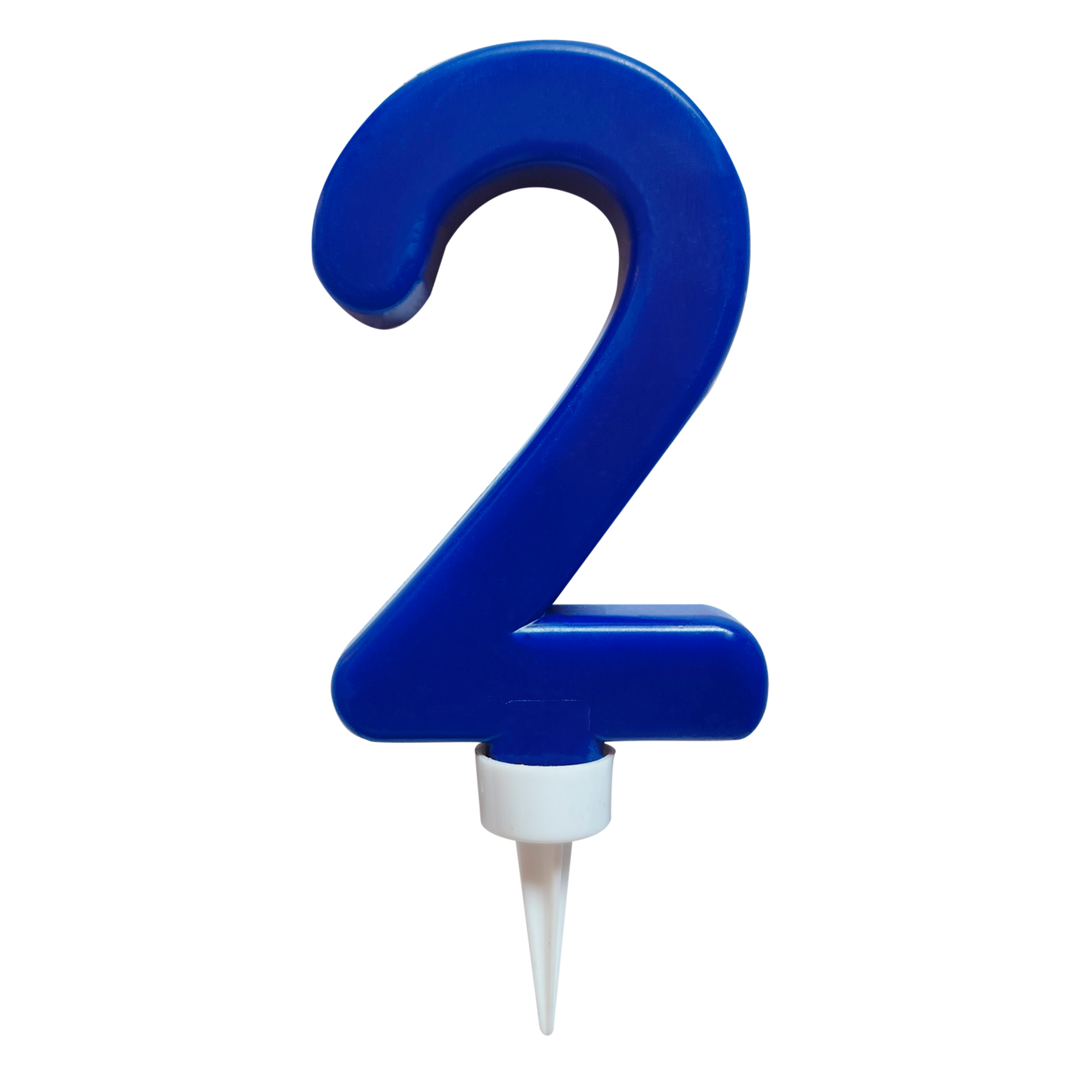 Candela blu cm. 9 - numero "2" - 1 pezzo - No brand