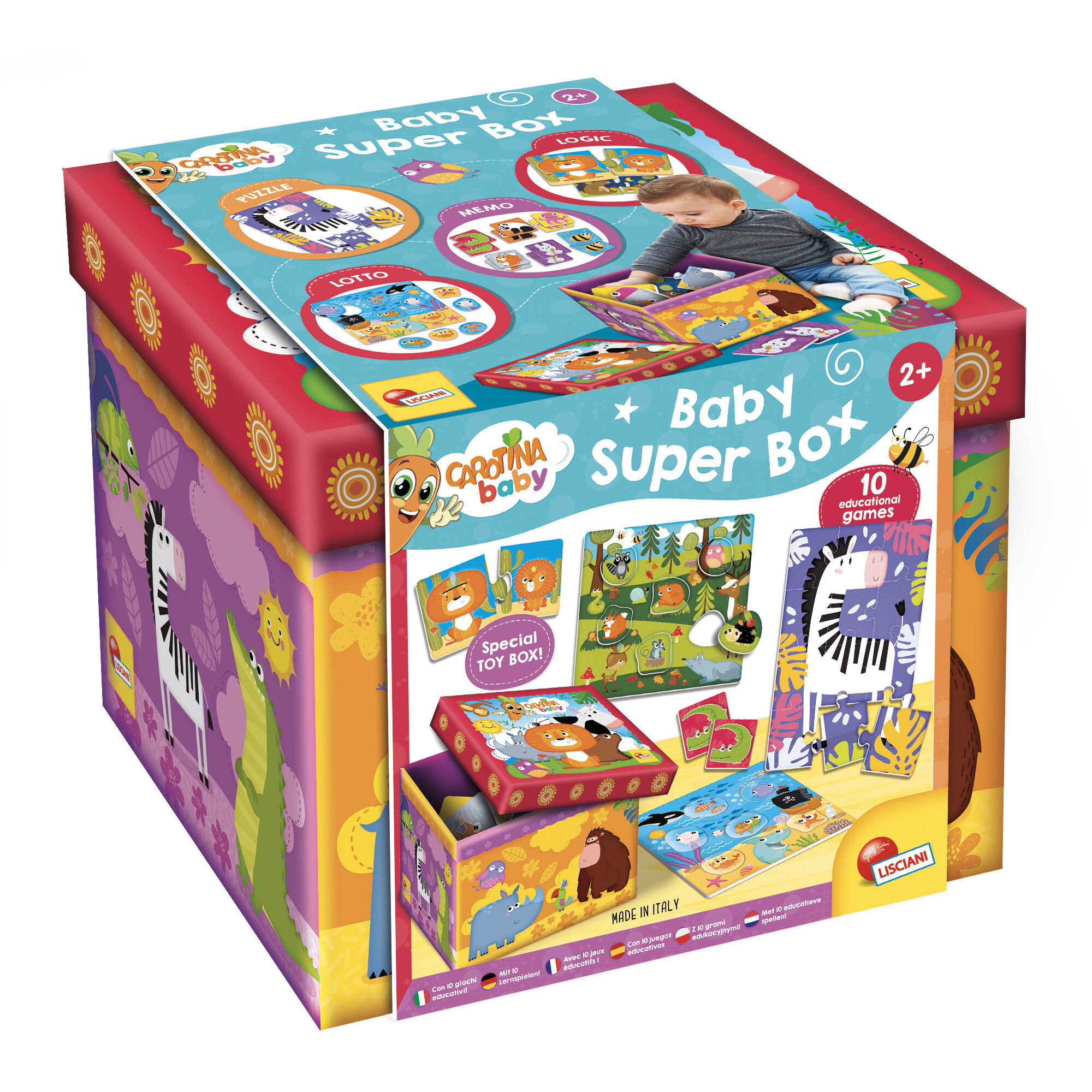 Baby super box - scatola ricca di giochi educativi montessoriani - carotina - 24m+ - LISCIANI