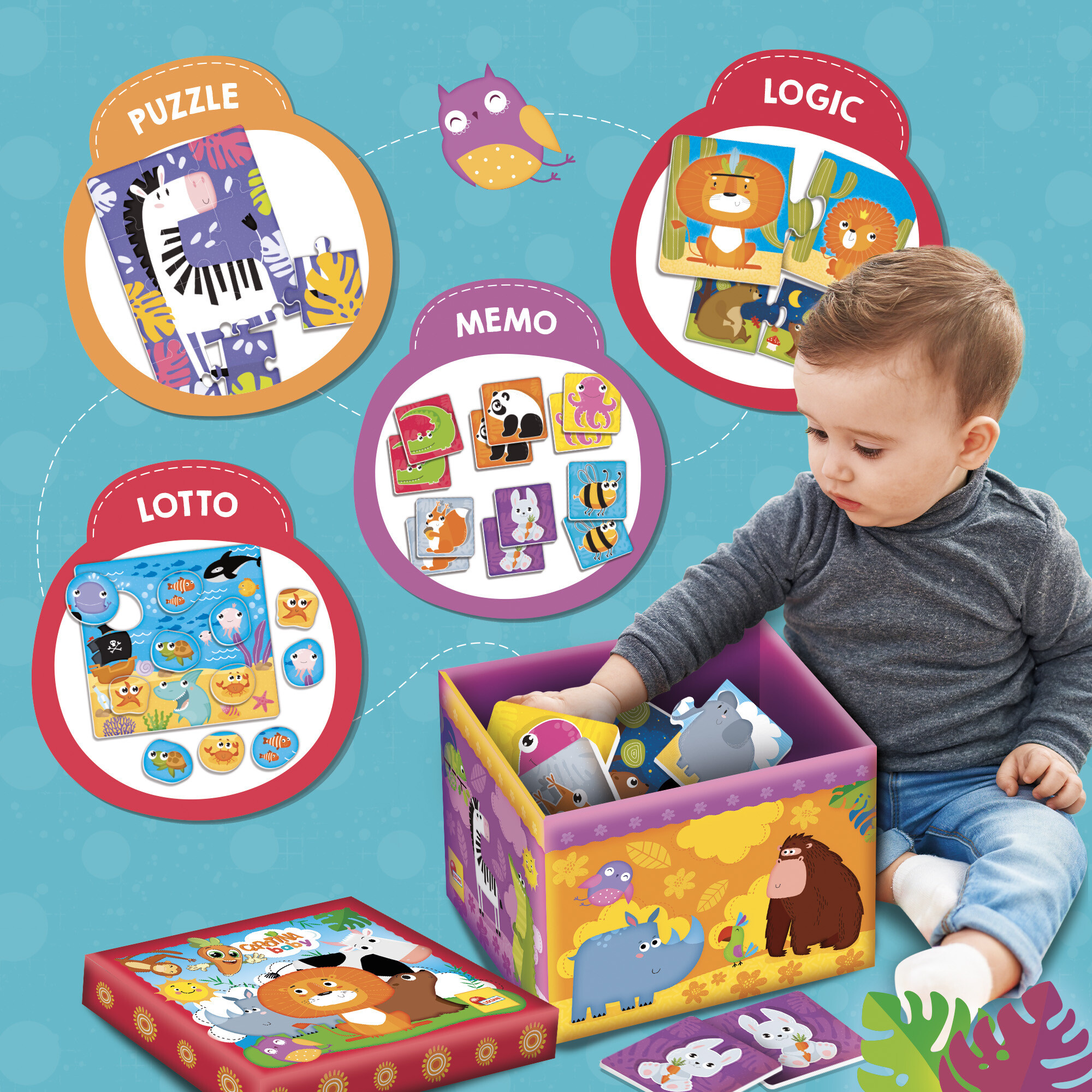 Baby super box - scatola ricca di giochi educativi montessoriani - carotina - 24m+ - LISCIANI