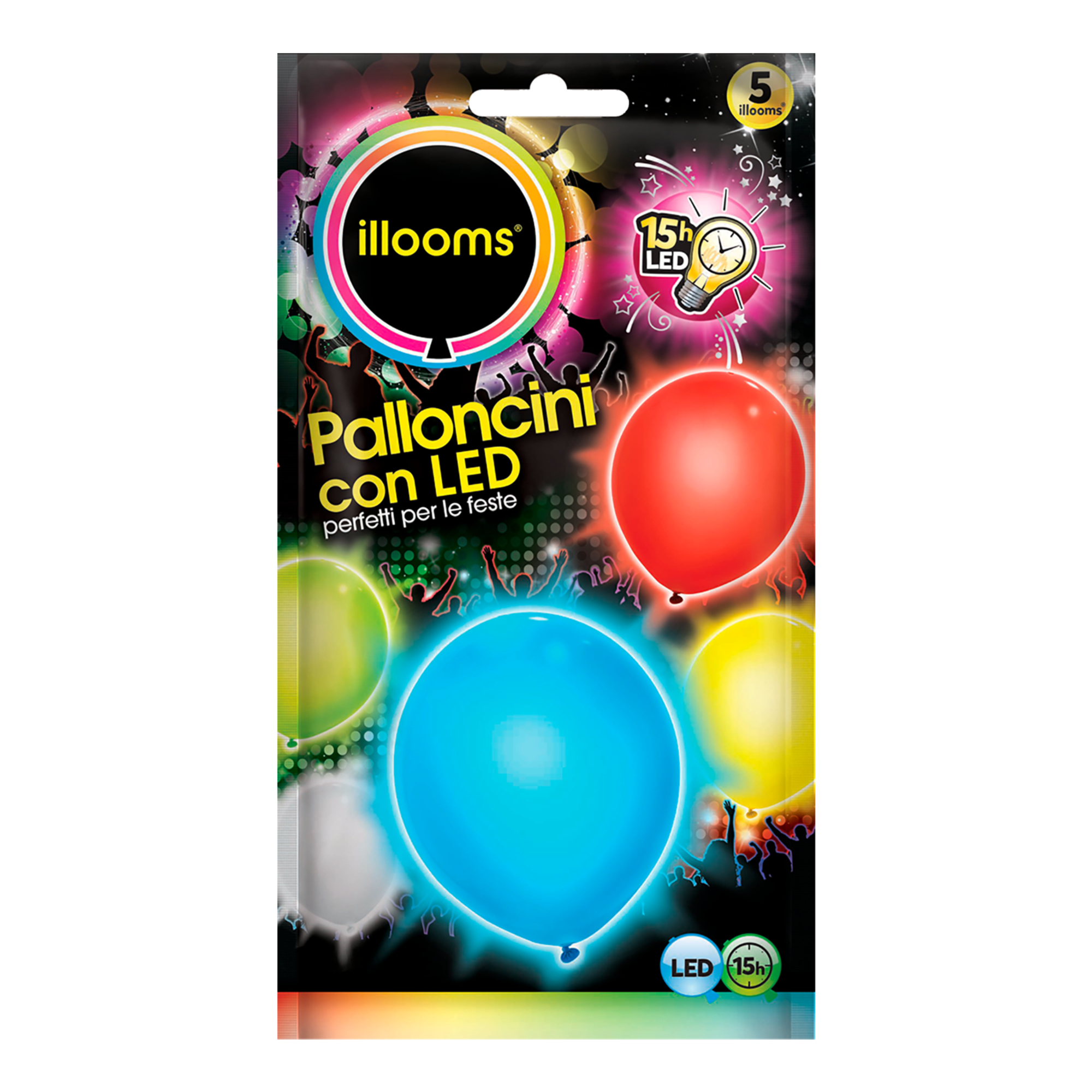 Palloncini led illooms colori assortiti - set da 5 pezzi - No brand