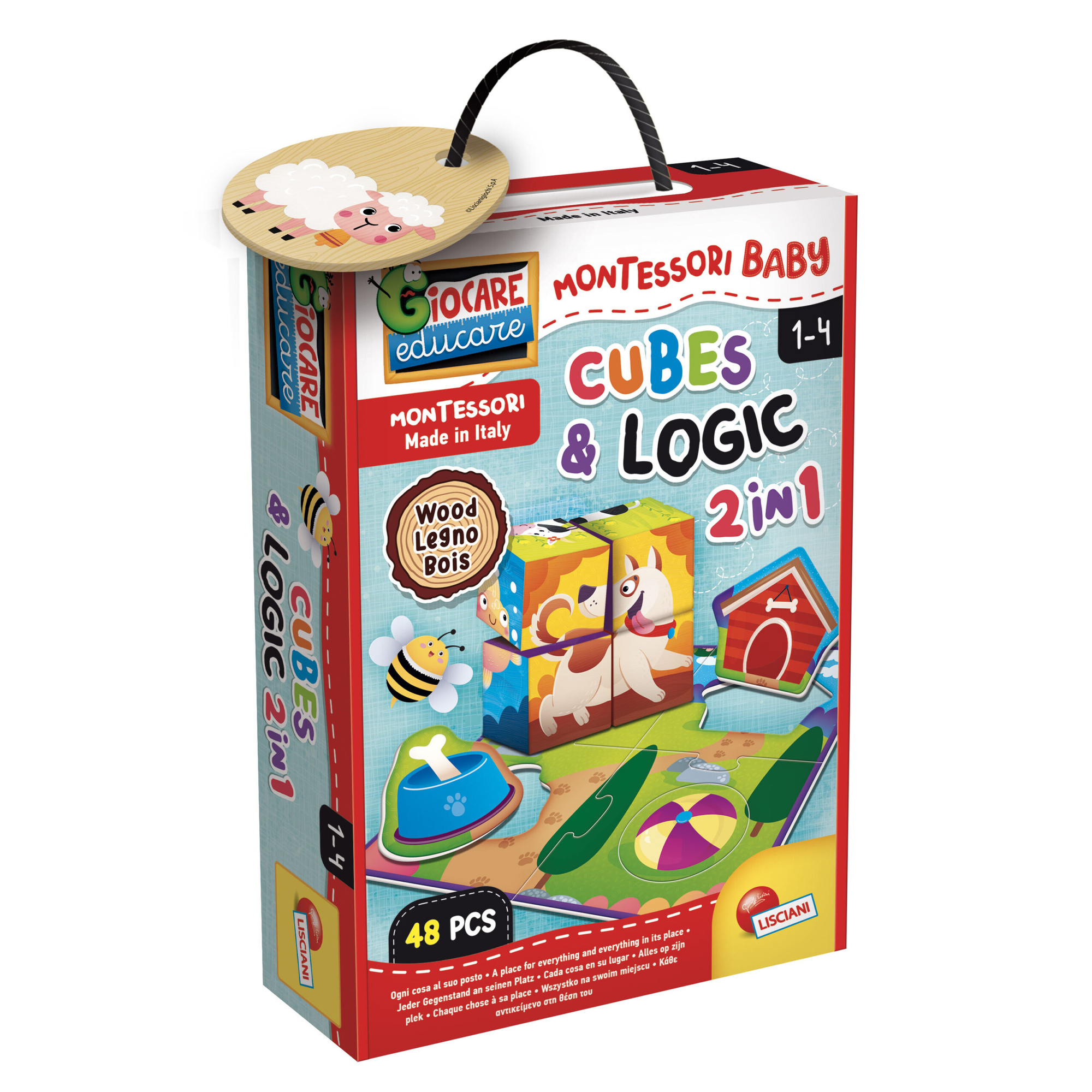 Montessoribaby  legno cubes and logic 2 in 1 - LISCIANI