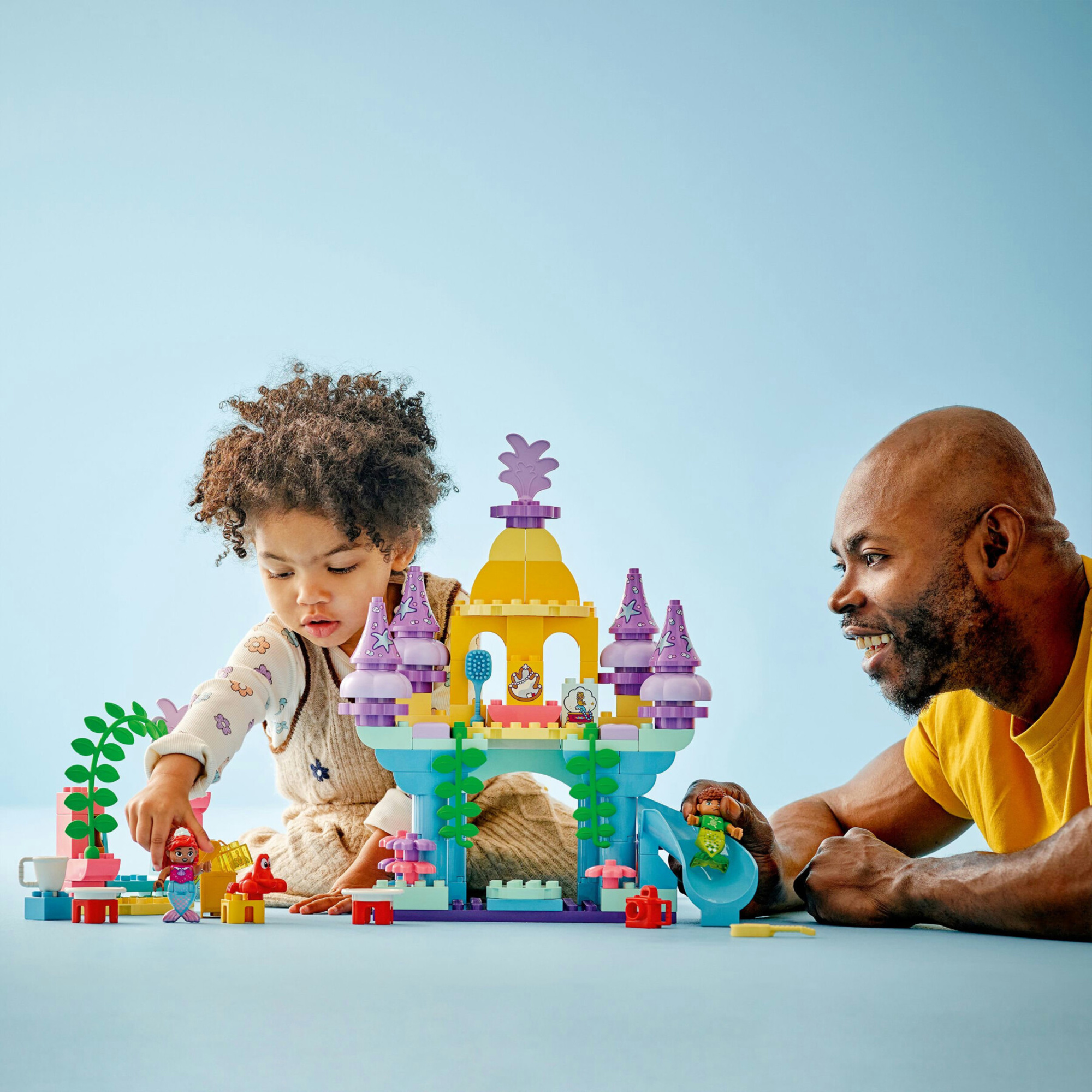 Lego duplo - disney 10435 - il magico palazzo sottomarino di ariel, giocattolo educativo 2+, set principesse con castello, personaggi e accessori - Duplo