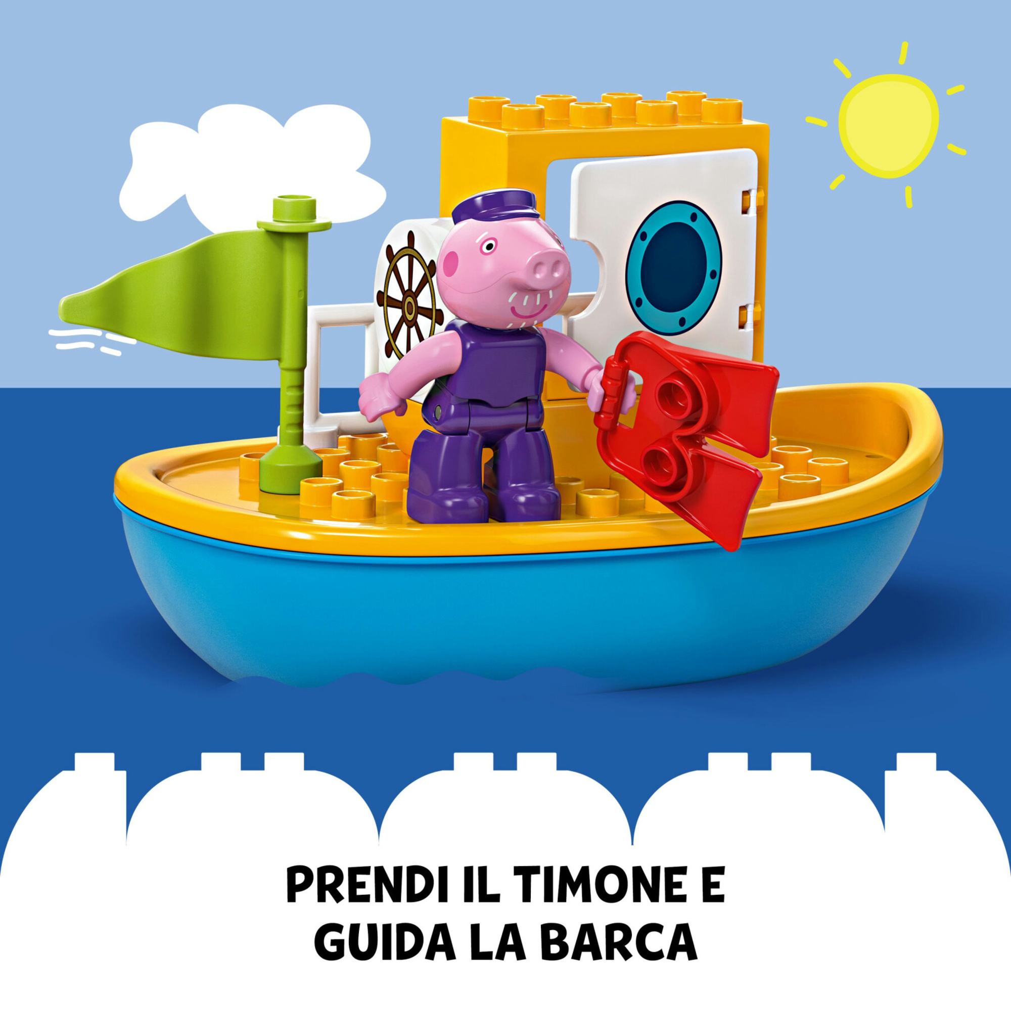 Lego duplo 10432 - viaggio in barca di peppa pig, gioco educativo per bambini 2+ con personaggi e barca galleggiante, idea regalo - Duplo