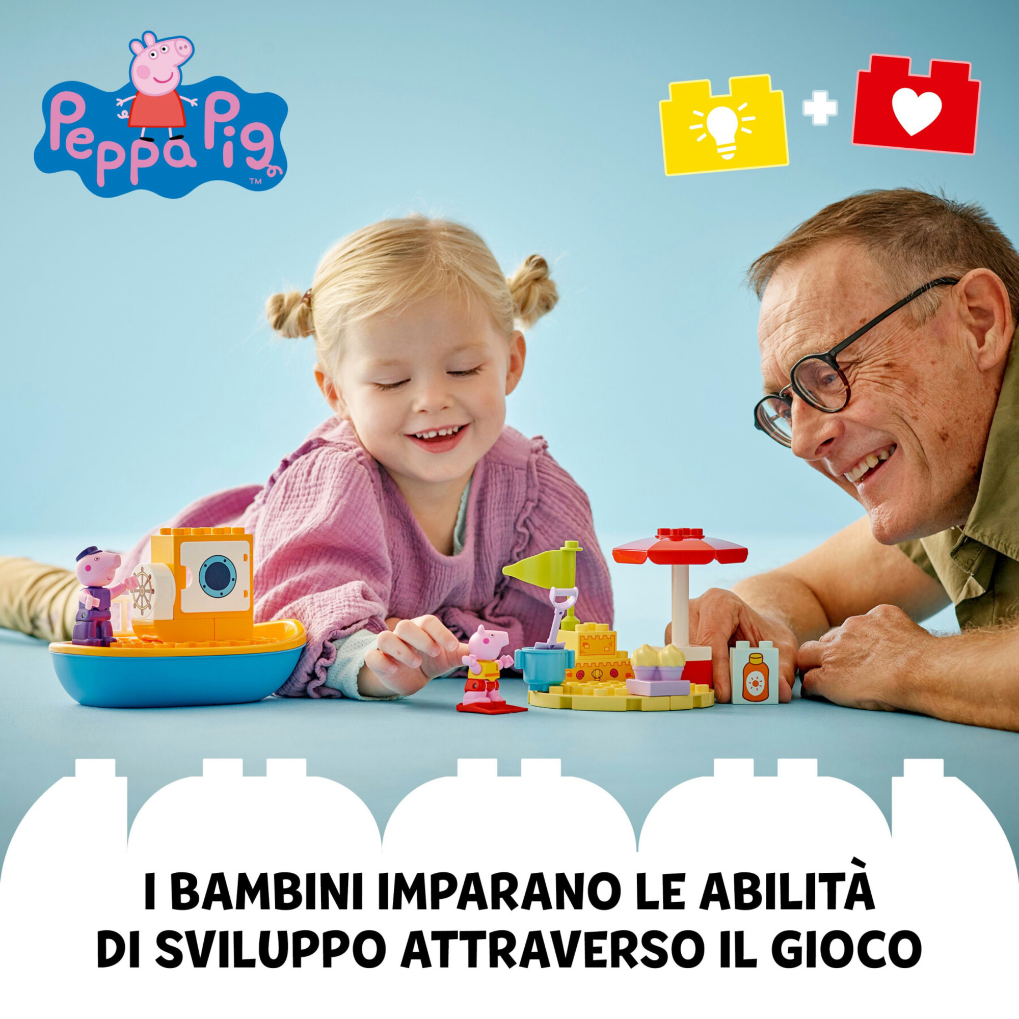 Lego duplo 10432 - viaggio in barca di peppa pig, gioco educativo per bambini 2+ con personaggi e barca galleggiante, idea regalo - Duplo