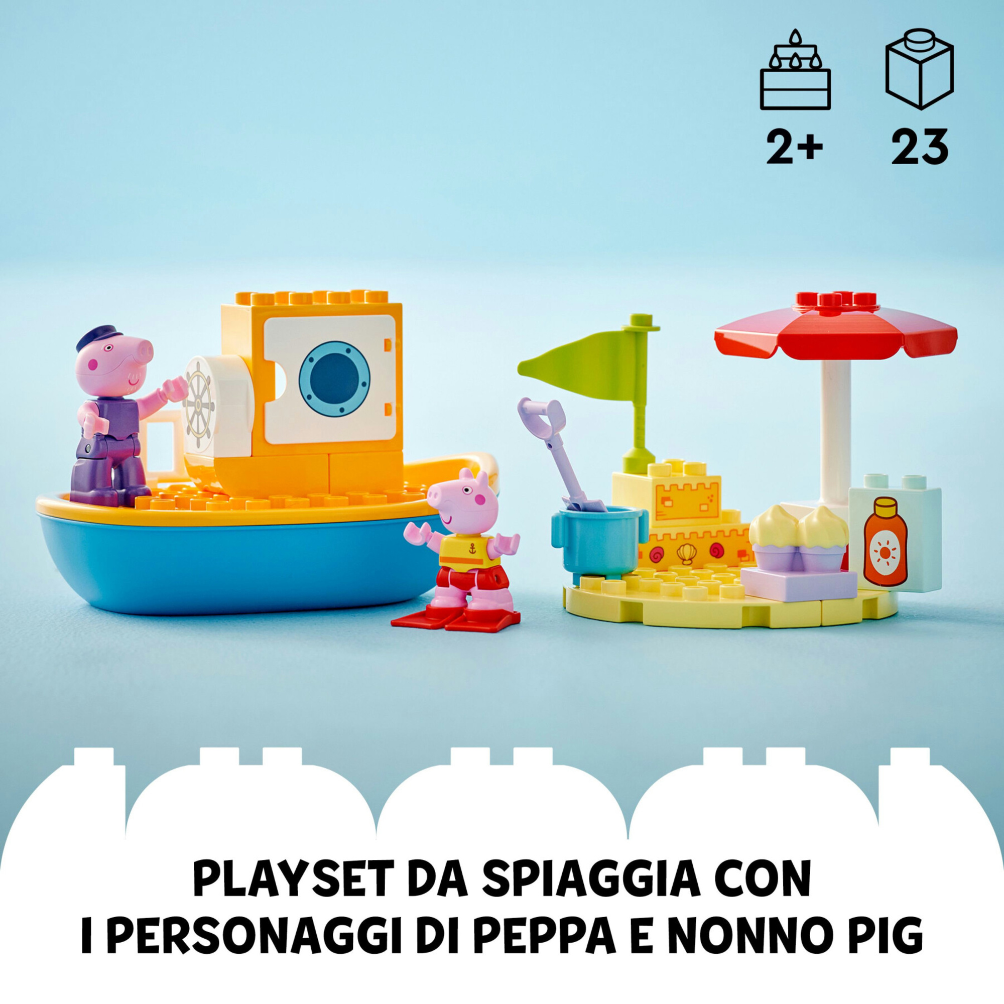 Lego duplo 10432 - viaggio in barca di peppa pig, gioco educativo per bambini 2+ con personaggi e barca galleggiante, idea regalo - Duplo