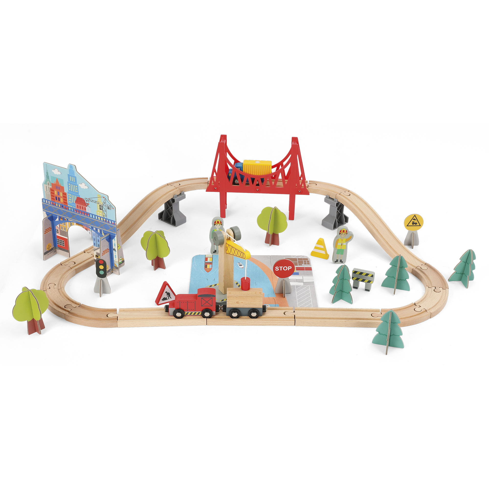 Trenino 60 pezzi in legno - 3+ wood 'n' play - WOOD N'PLAY