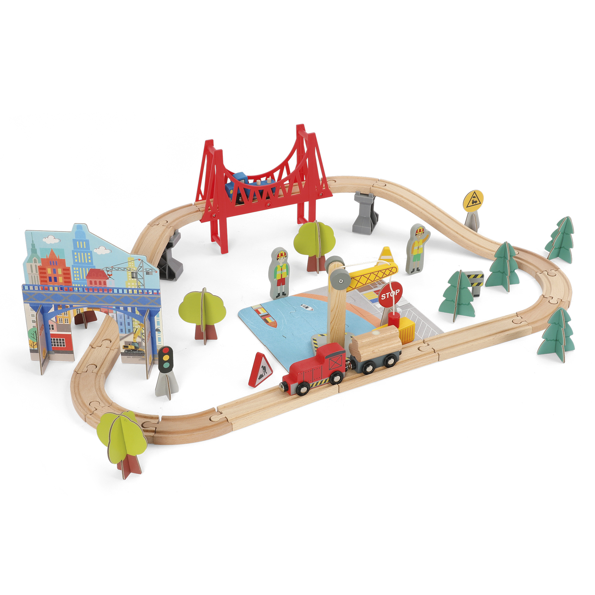 Trenino 60 pezzi in legno - 3+ wood 'n' play - WOOD N'PLAY