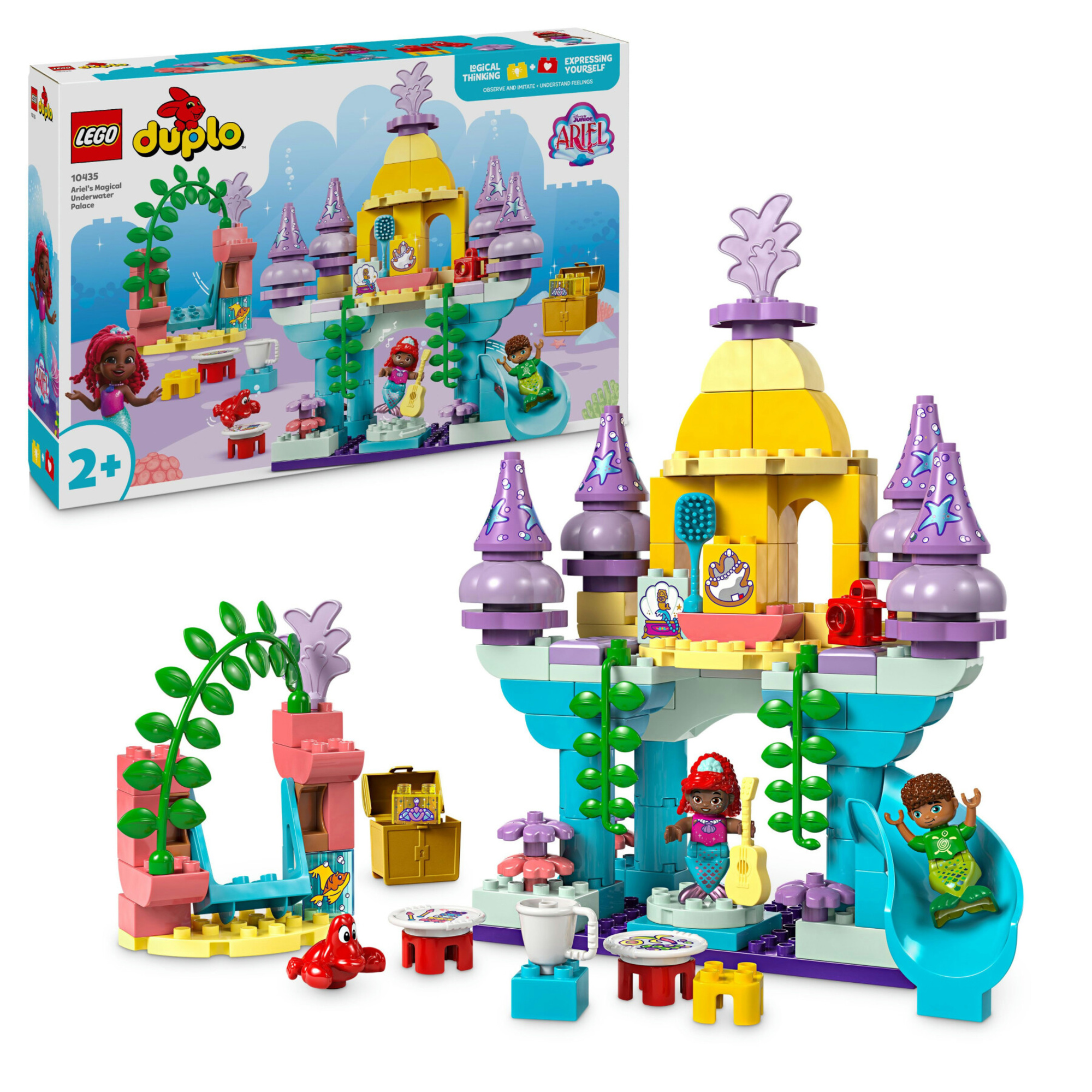 Lego duplo - disney 10435 - il magico palazzo sottomarino di ariel, giocattolo educativo 2+, set principesse con castello, personaggi e accessori - Duplo