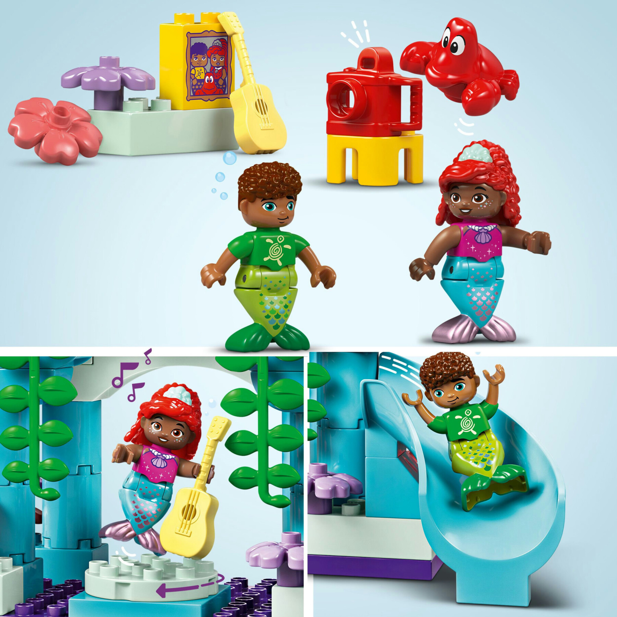 Lego duplo - disney 10435 - il magico palazzo sottomarino di ariel, giocattolo educativo 2+, set principesse con castello, personaggi e accessori - Duplo