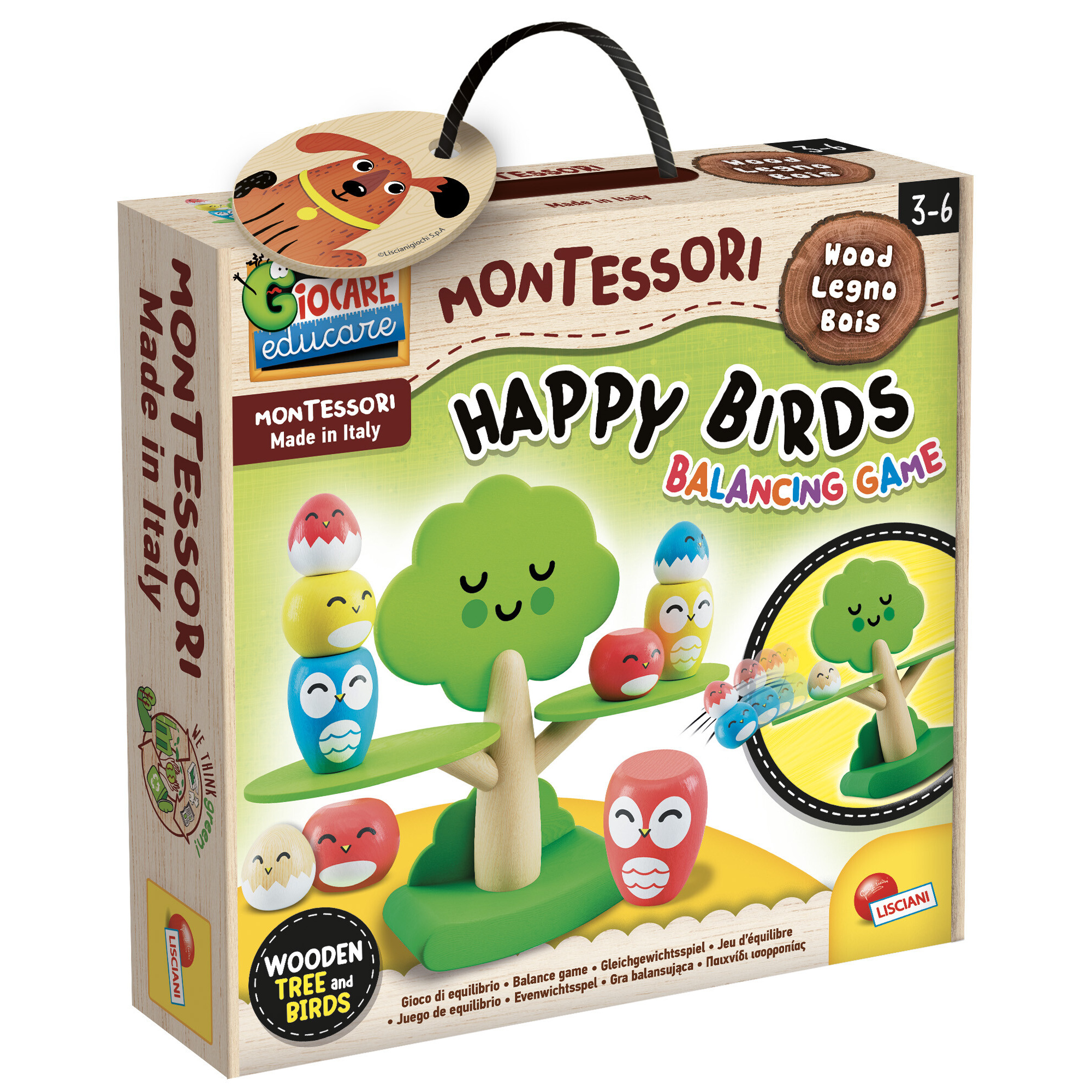 Montessori baby wood happy birds balancing game - LISCIANI