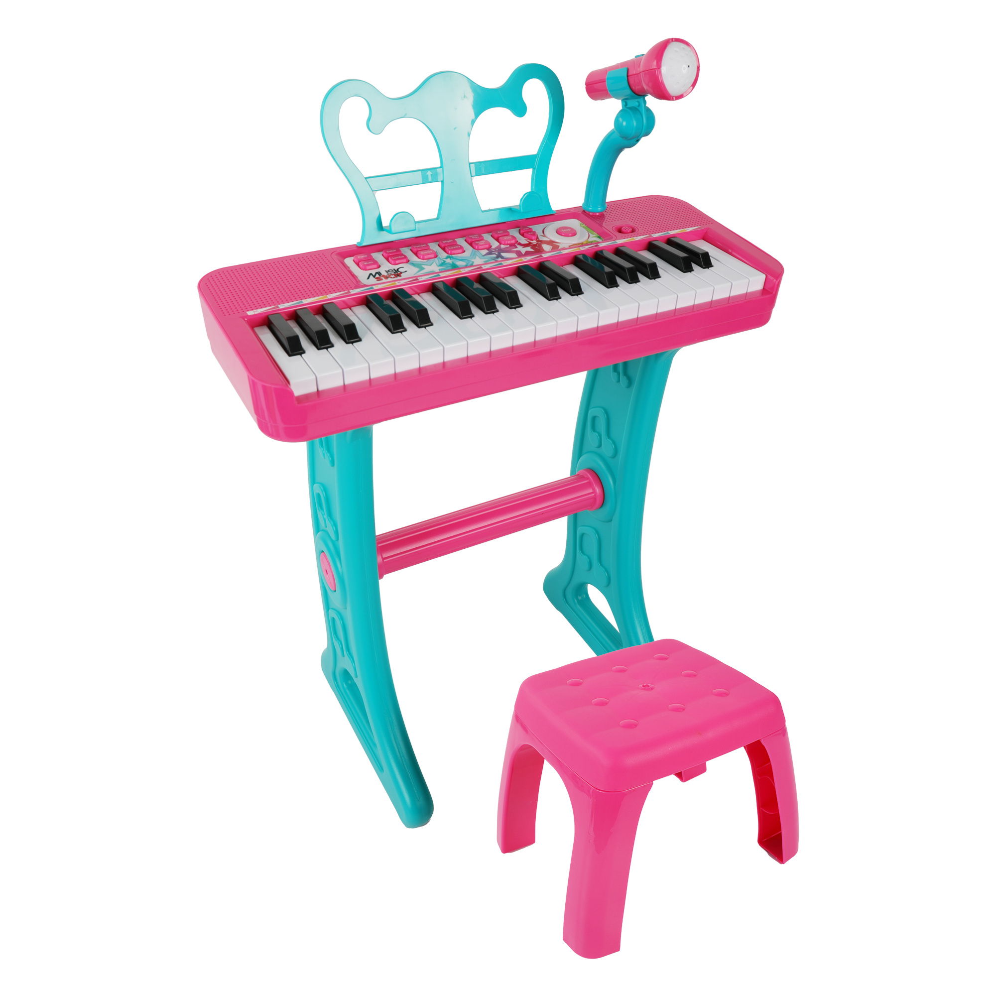 Tastiera musicale 37 tasti con sgabello - rosa - music star 3+ - Superstar