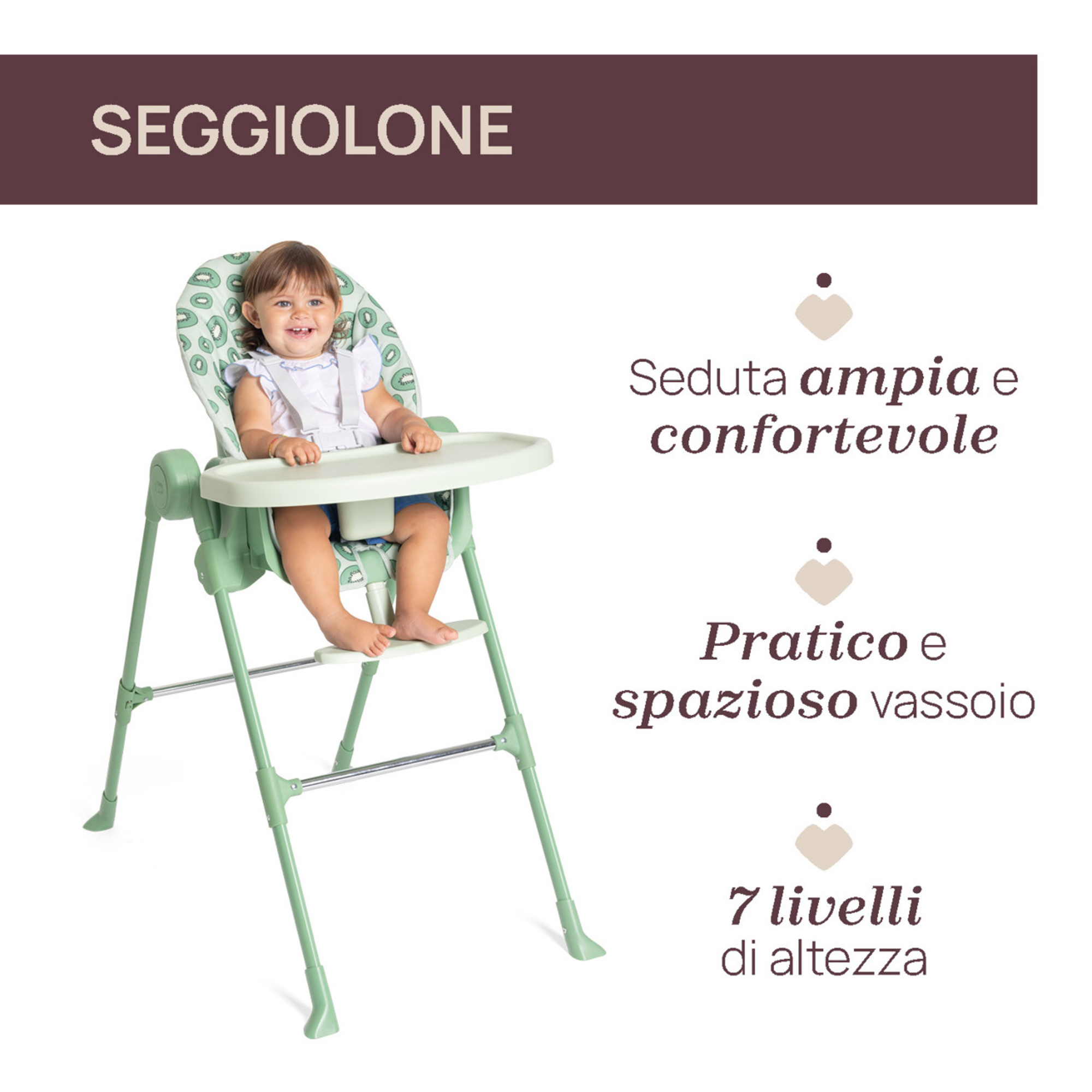 Seggiolone polly essential kiwi  - chicco - Chicco