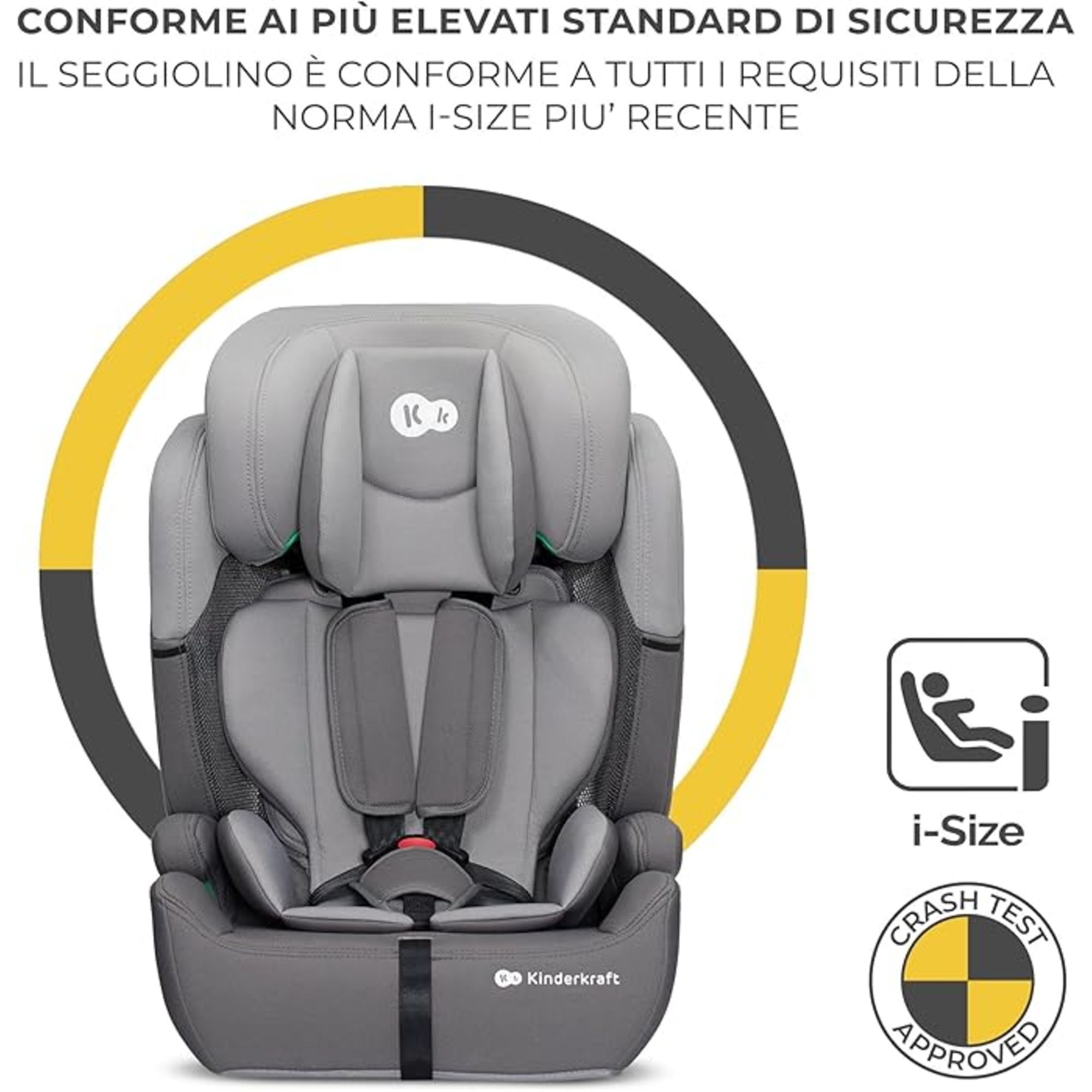 Seggiolino auto comfort up 2 i-size 76-150cm grey - kinderkraft - KinderKraft