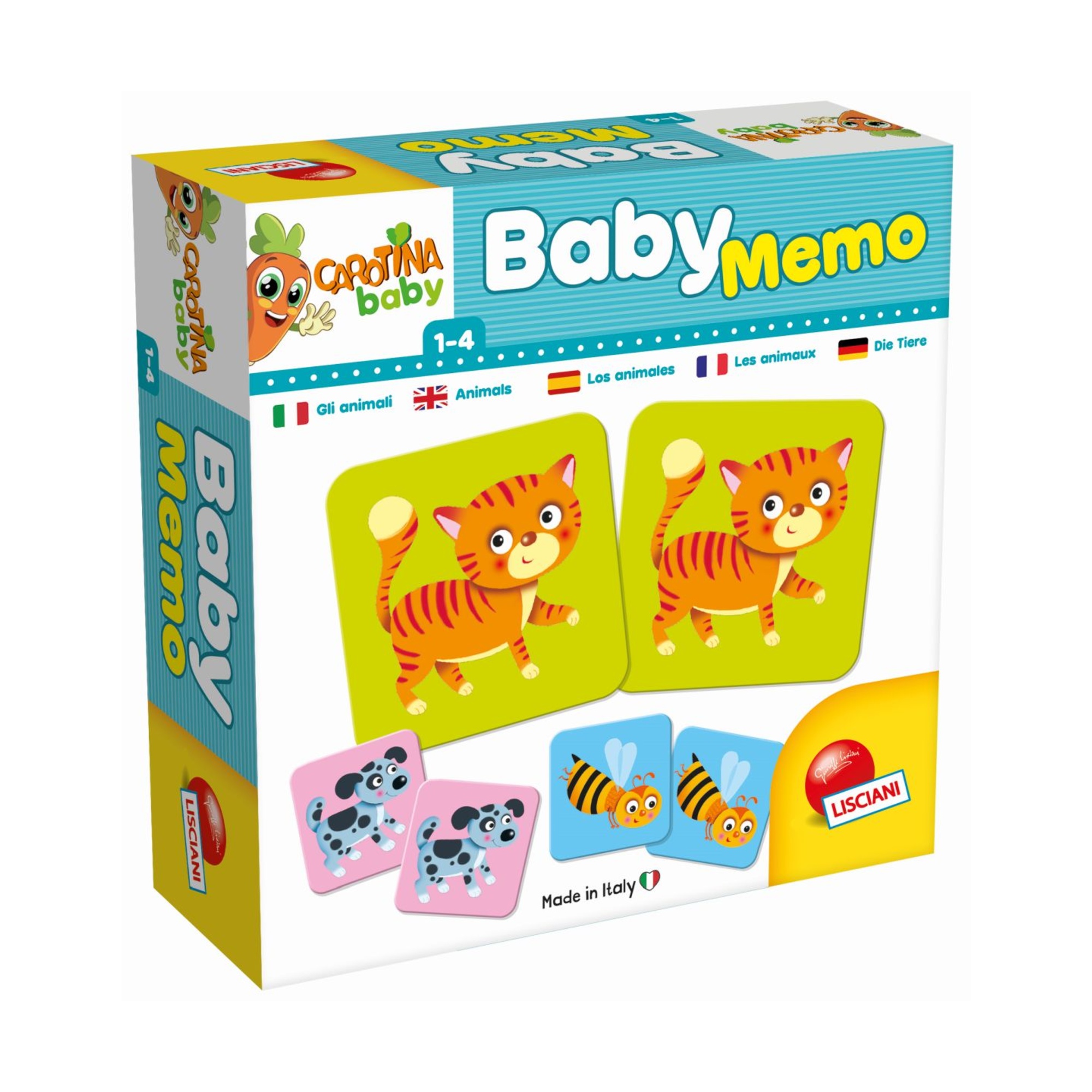 Carotina baby memo animali - gioco educativo per bambini con 32 tessere - LISCIANI