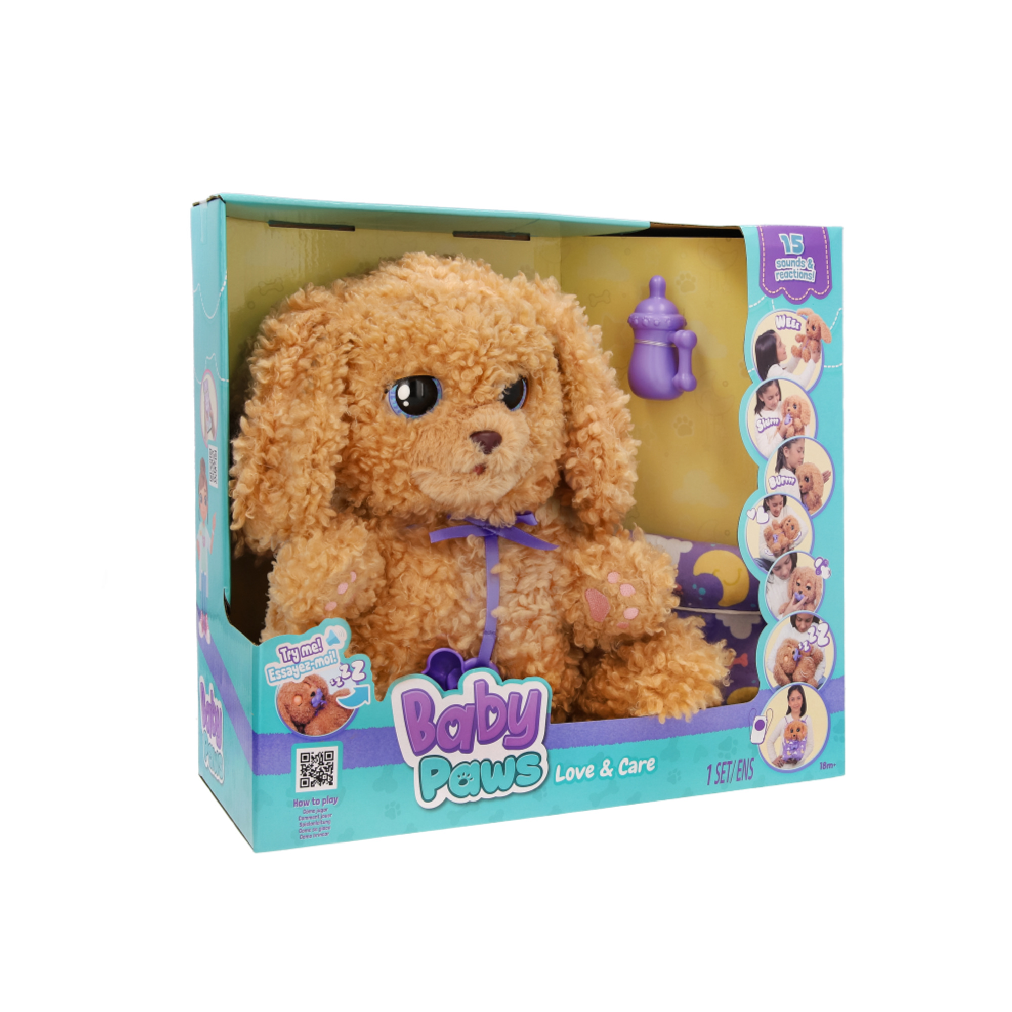 Baby paws labradoodle, peluche interattivo con suoni e 3 accessori inclusi - 4+ - BABY PAWS