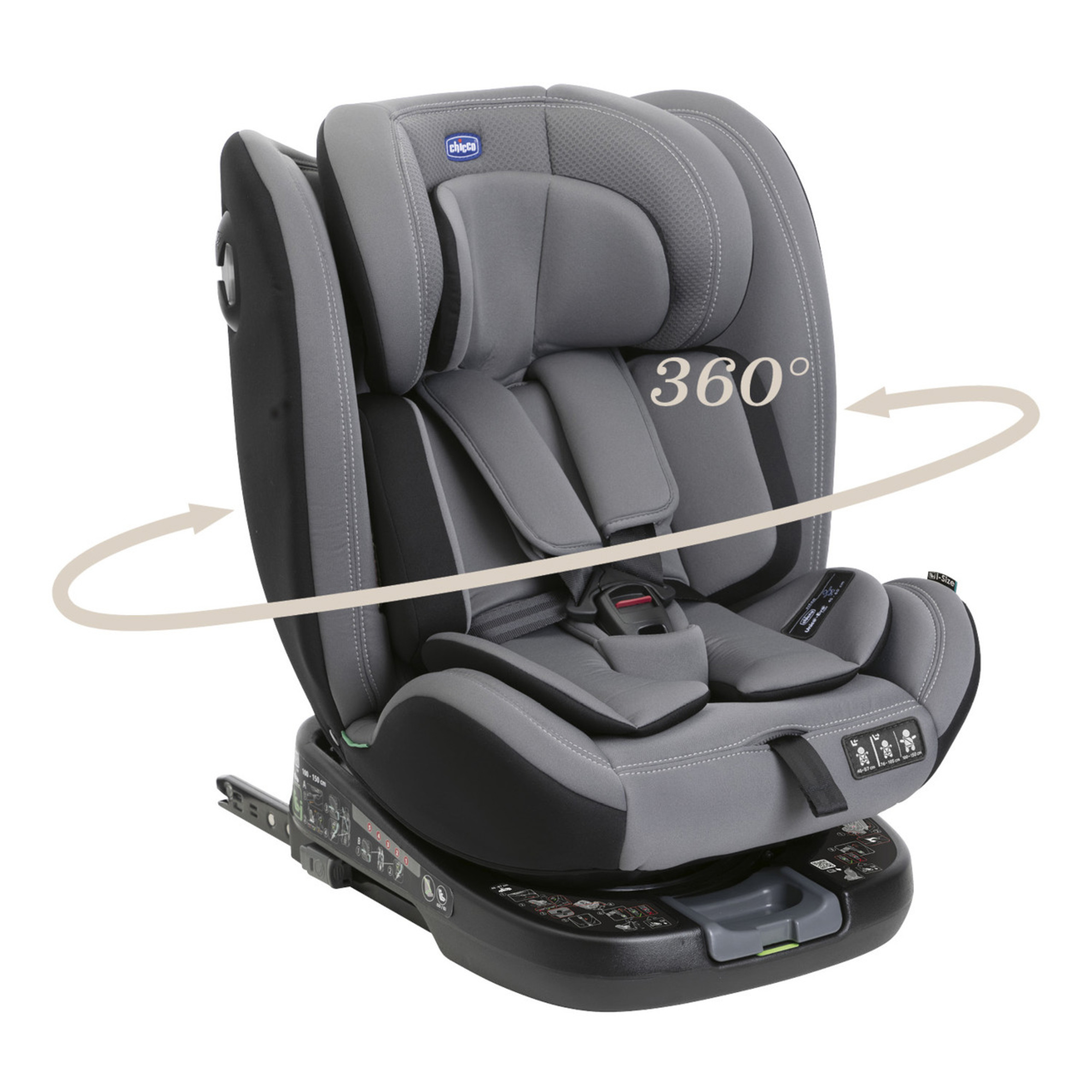 Seggiolino auto unico evo i-size (40-150 cm) grey black - chicco - Chicco