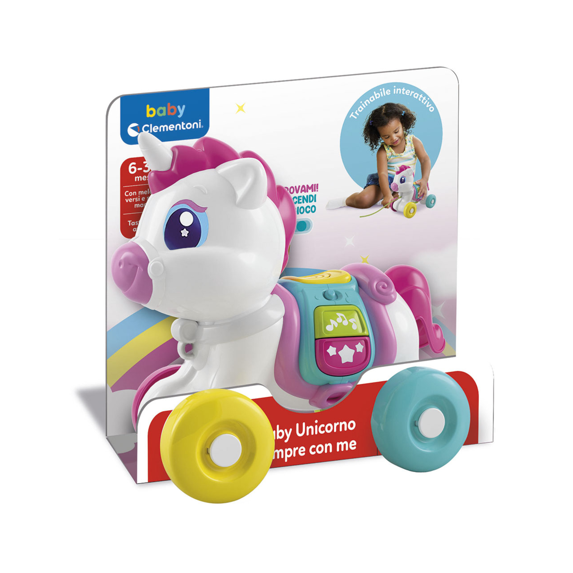 Baby unicorno clementoni - sempre con me, regalo per bambini 6m+ - Baby Clementoni