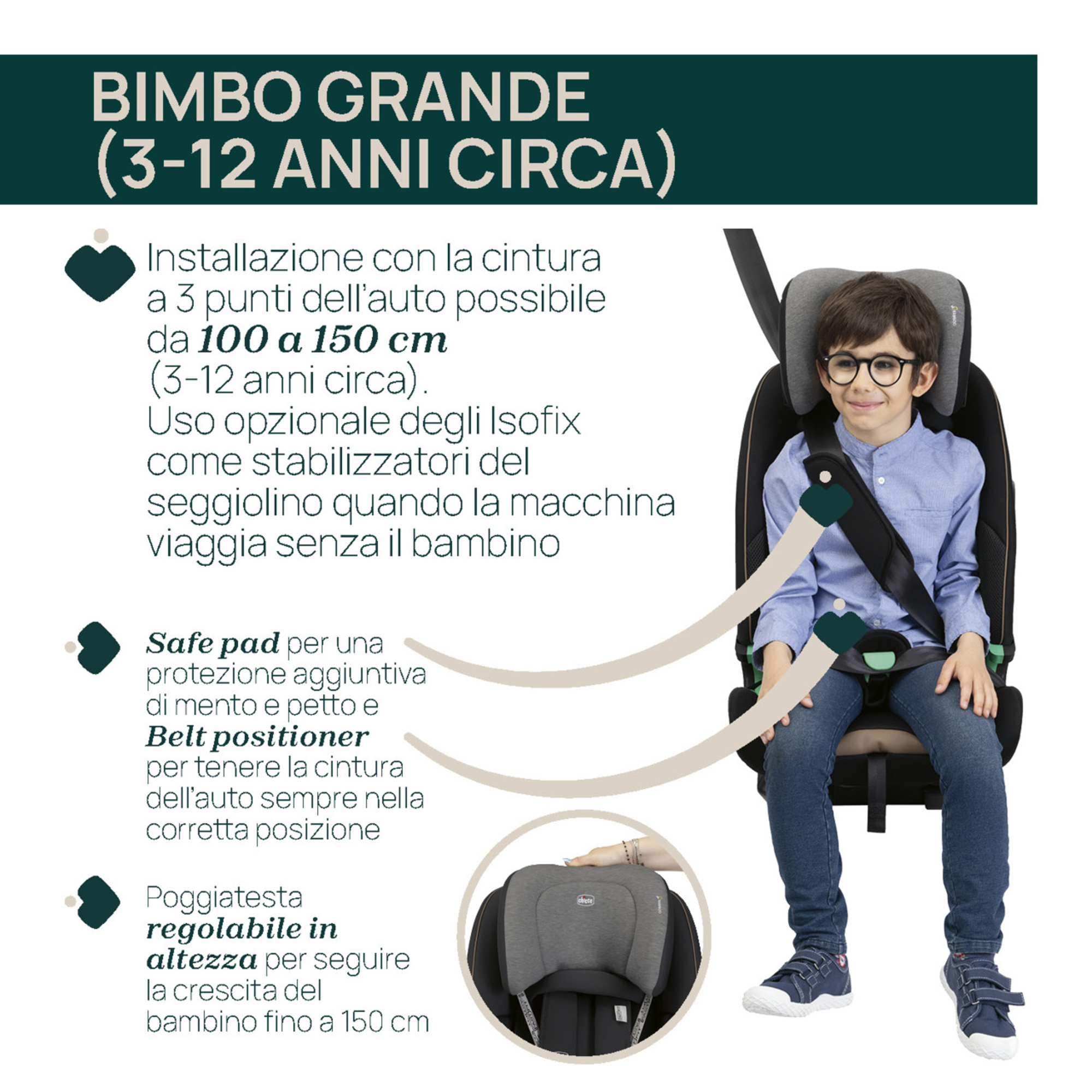 Seggiolino auto seat&go (76-150 cm) posh black - chicco - Chicco