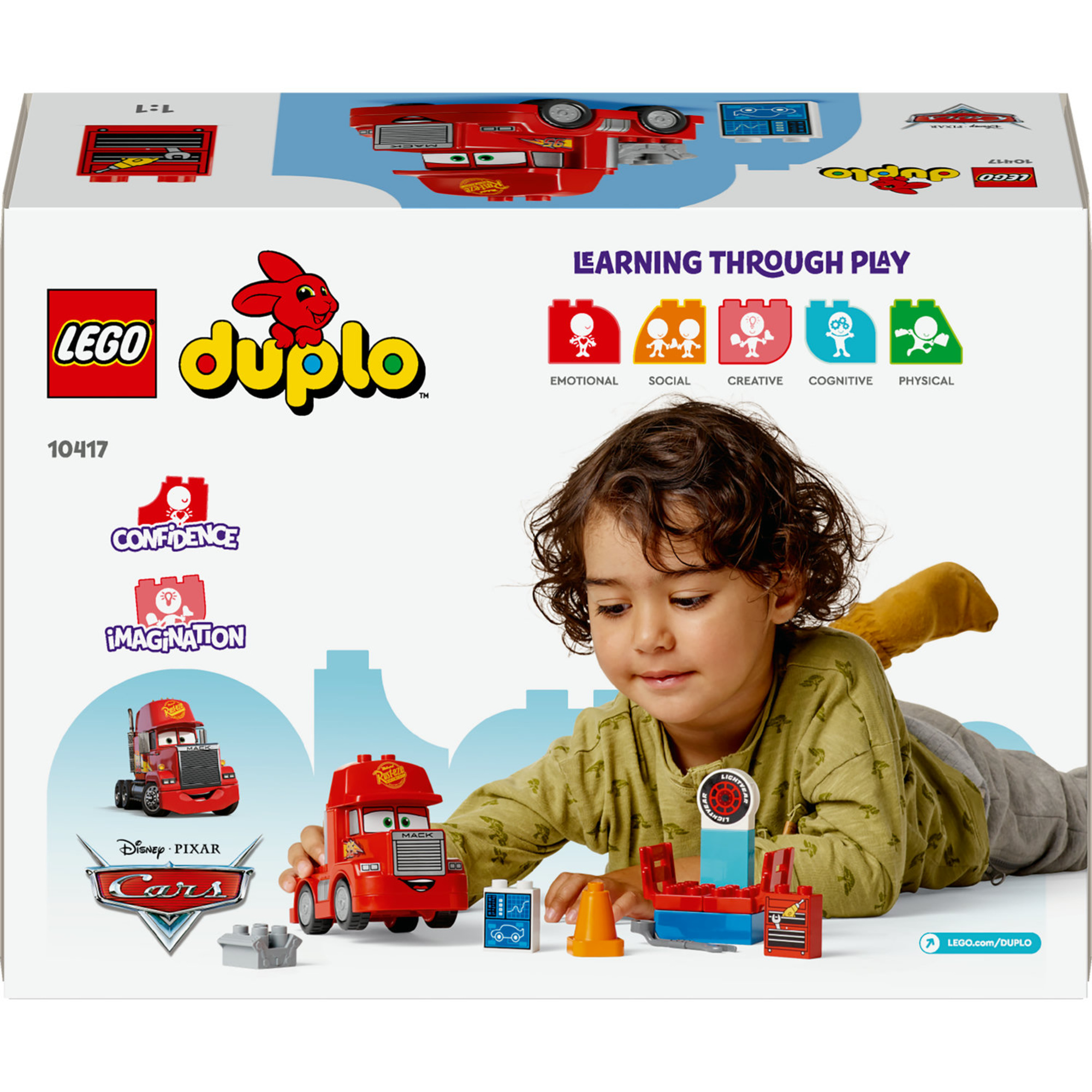 Mack al circuito disney e pixar lego duplo 10417 - set di costruzione per bambini dai 2 anni - Duplo