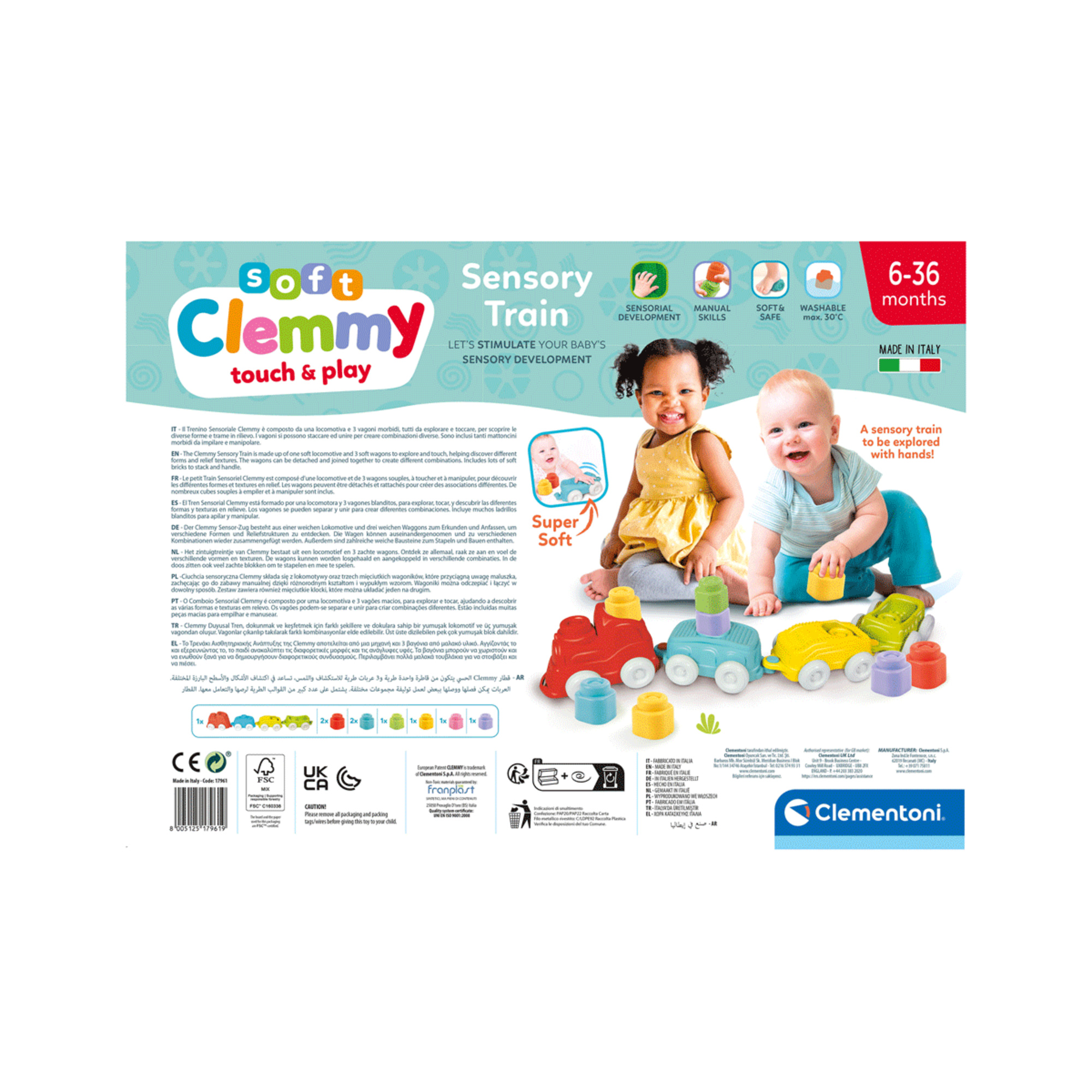 Baby clementoni - touch, play sensory train try me - 6m+ - Clemmy