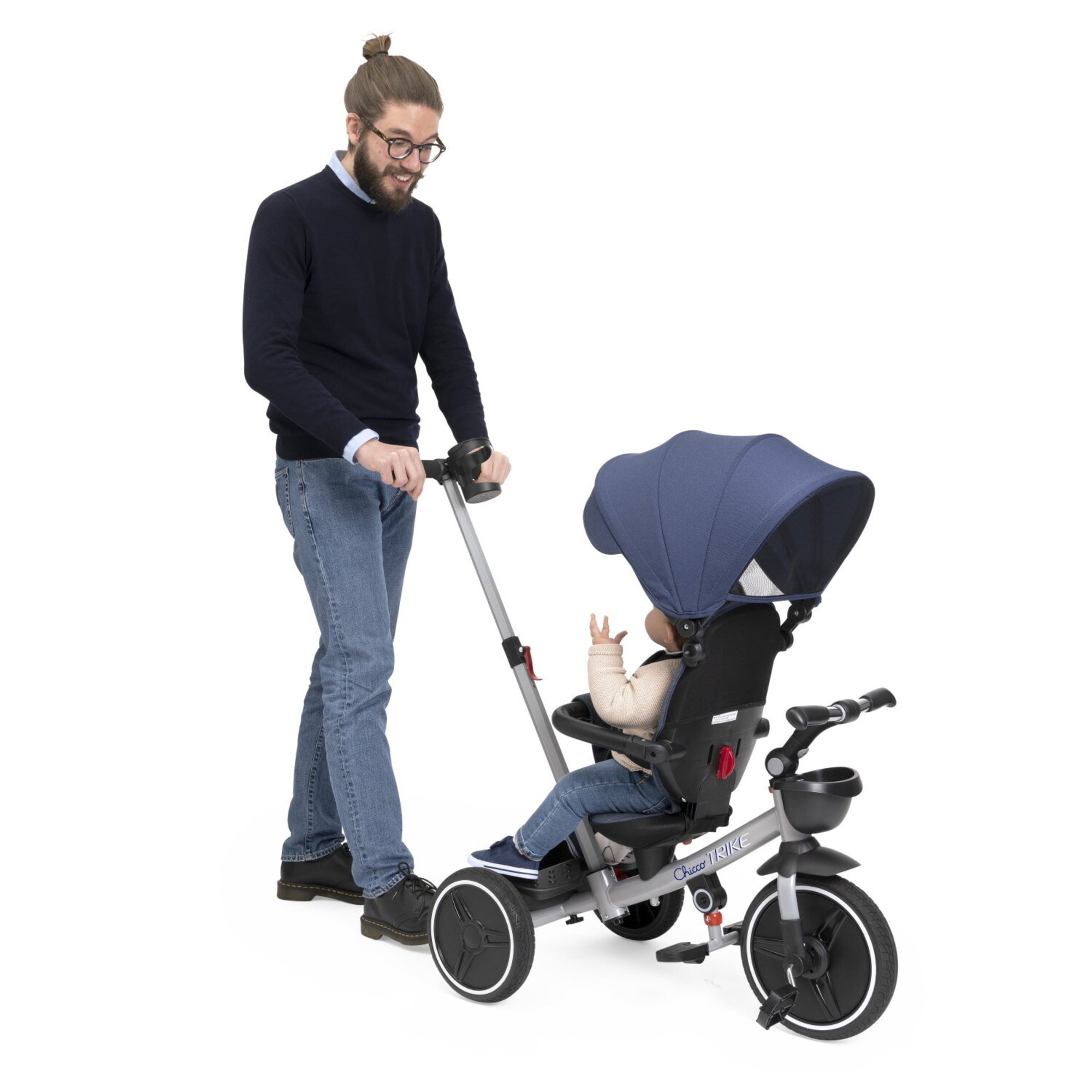 Triciclo 4 in 1 chicco per bambini – modalità evolutive (6 mesi – 4 anni) - Chicco