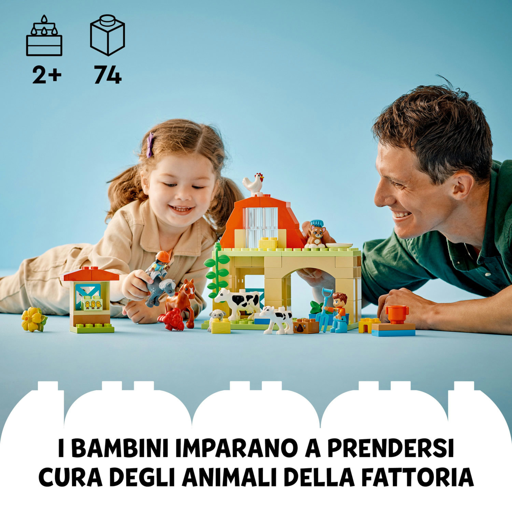 Lego duplo 10416 - set di costruzione cura degli animali di fattoria per bambini di 2 anni - Duplo