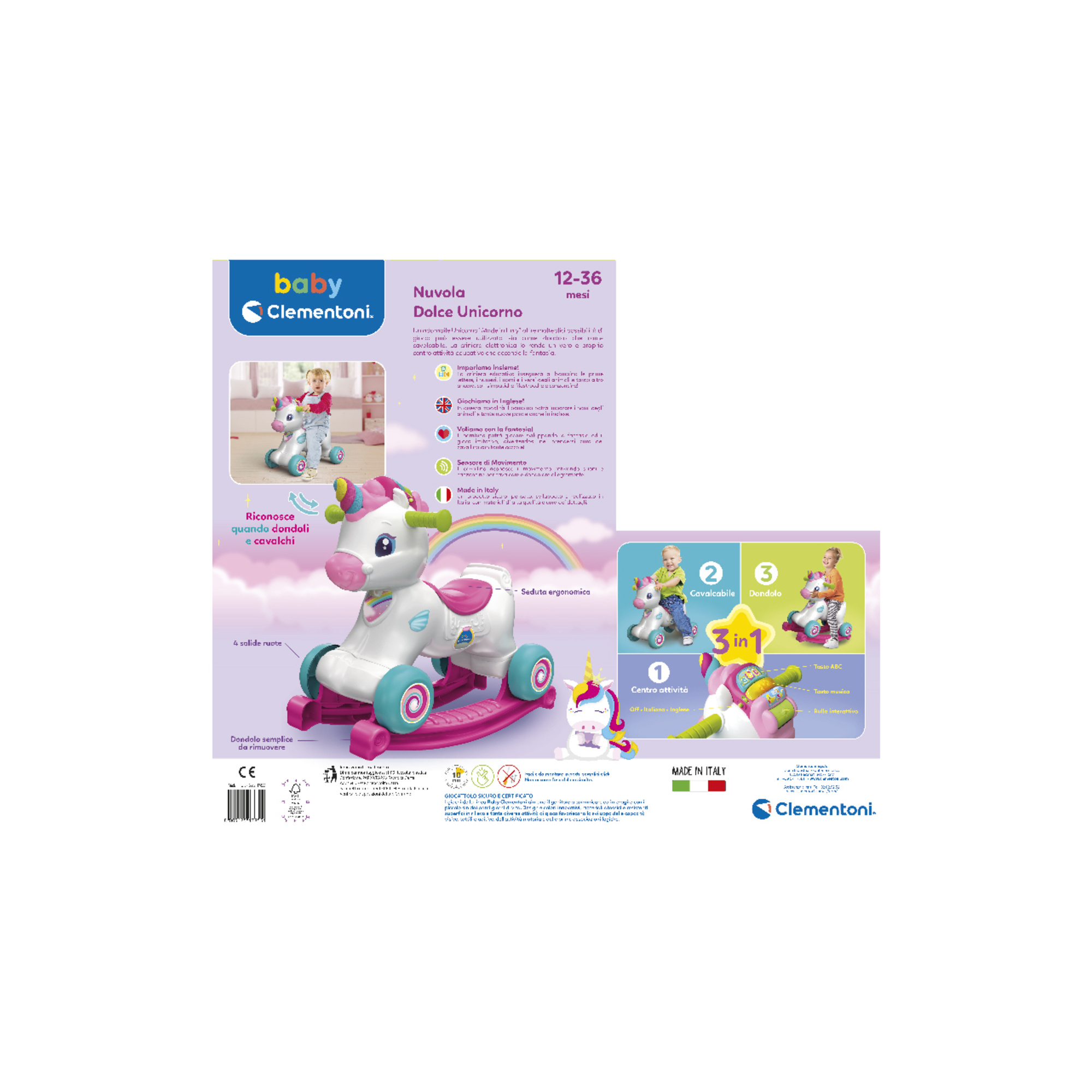 Nuvola dolce unicorno - 12m+ - baby clementoni - Baby Clementoni