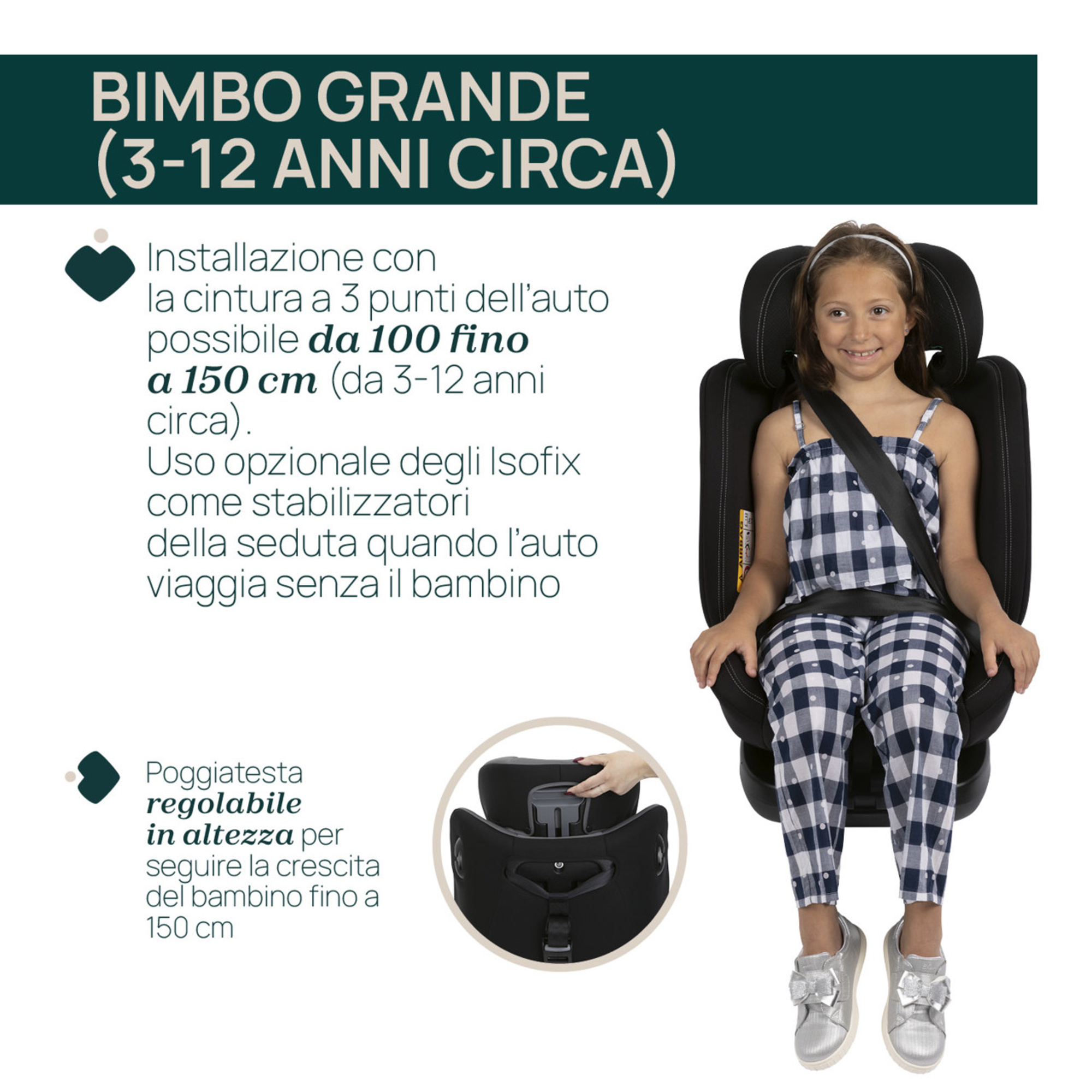 Seggiolino auto unico evo i-size (40-150 cm) grey black - chicco - Chicco