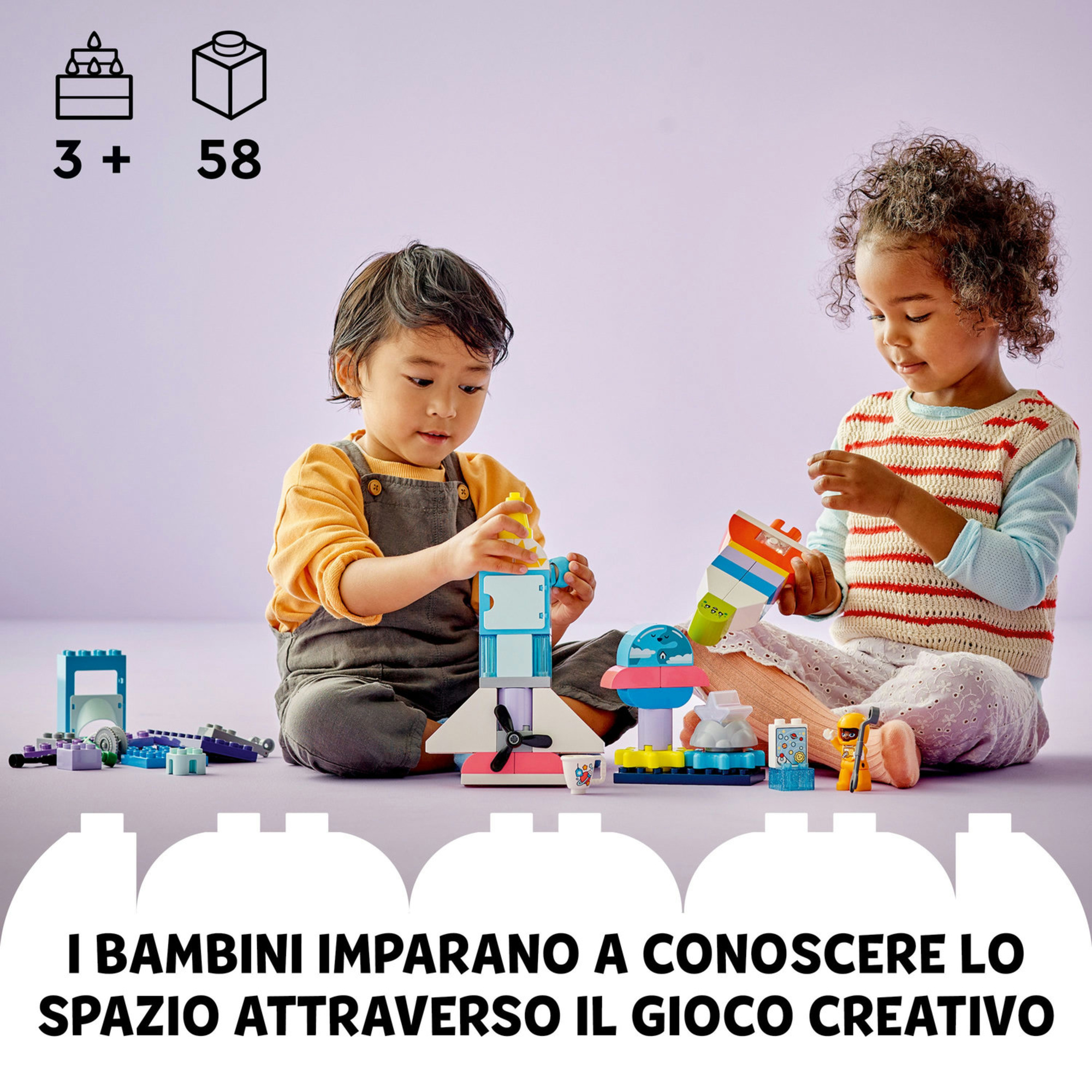 Lego duplo avventura dello space shuttle 3 in 1 (10422) - gioco educativo spaziale per bambini 3+, inclusi astronauti e veicoli - Duplo