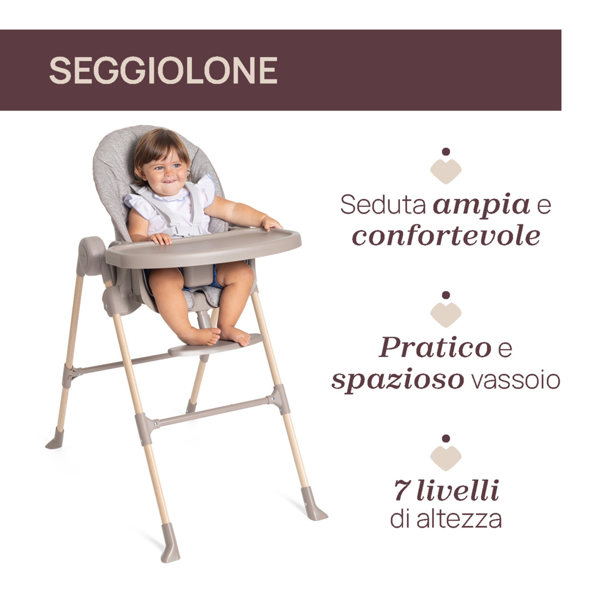 Seggiolone polly essential ash - chicco - Chicco