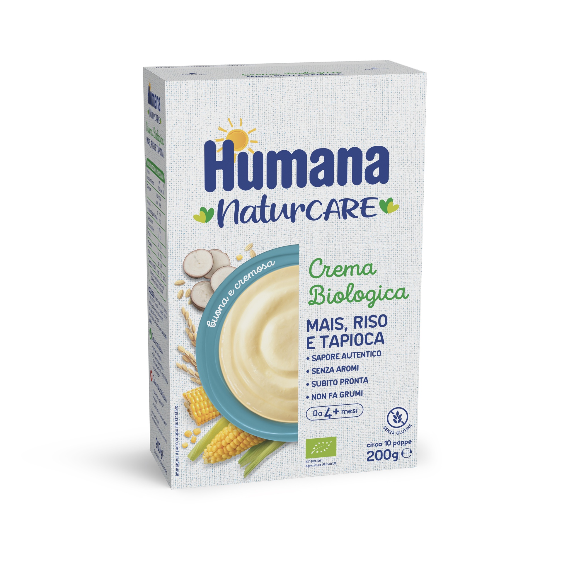 Crema biologica mais riso tapioca 200g - humana - Humana