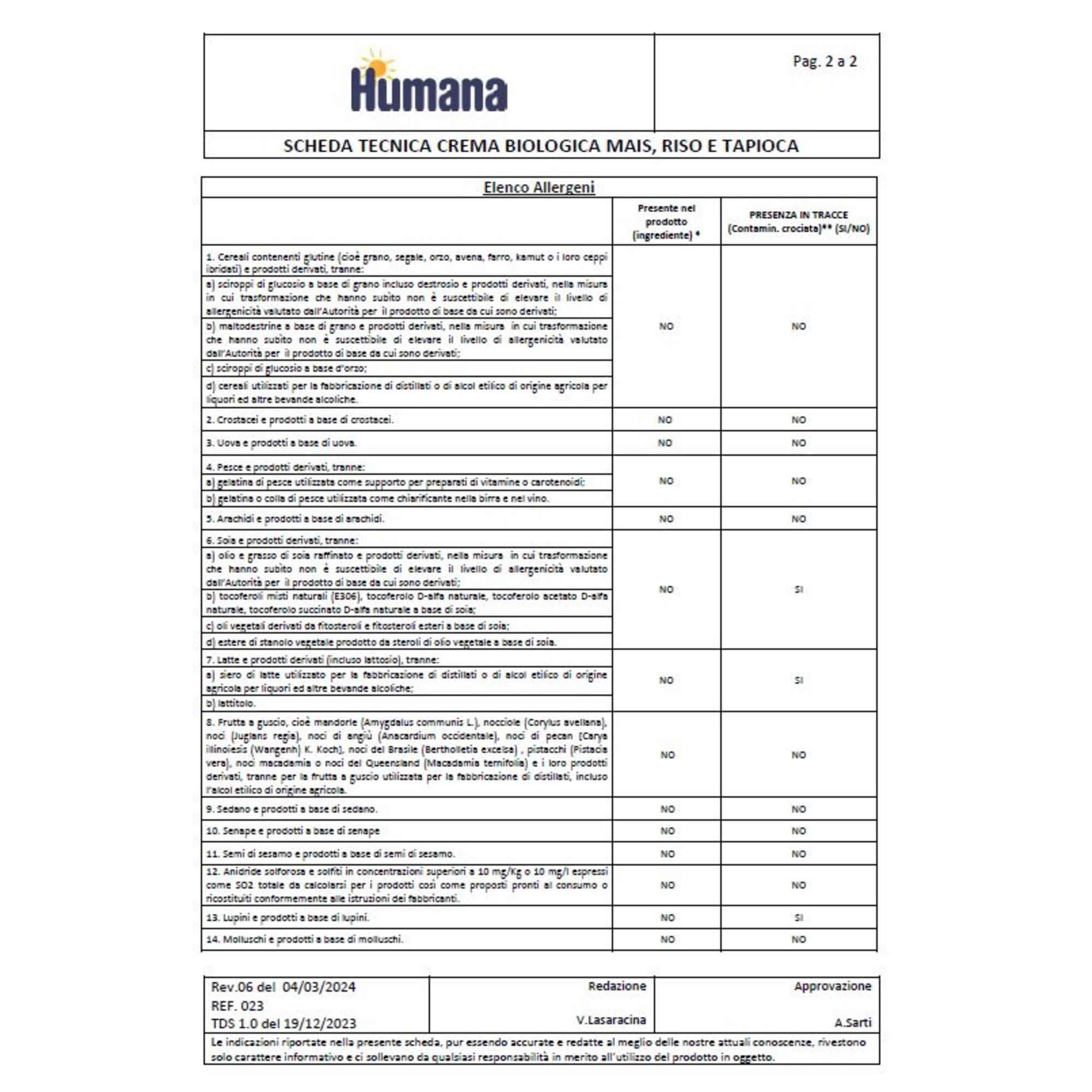 Crema biologica mais riso tapioca 200g - humana - Humana