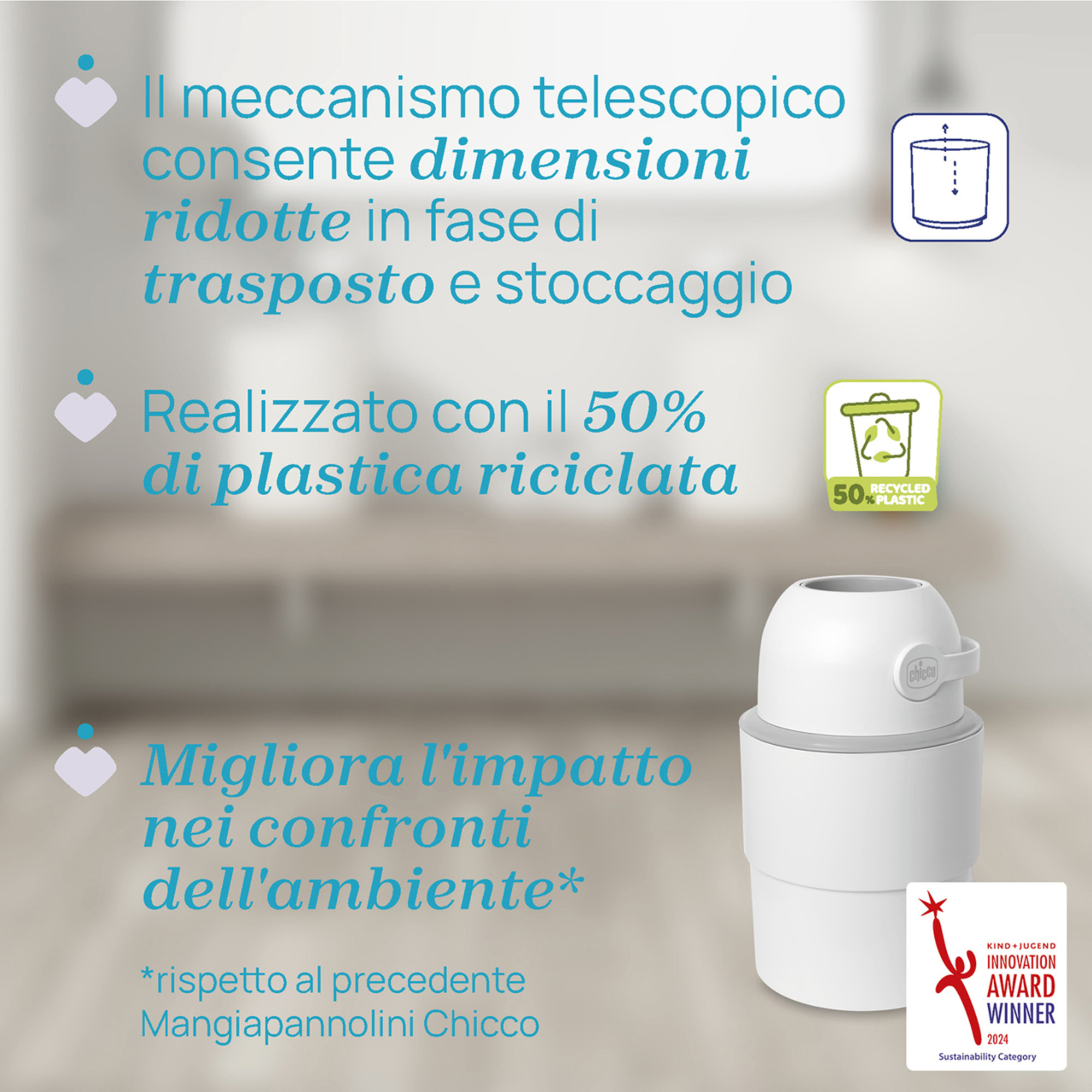 Odour off mangiapannolini telescopico - chicco - Chicco