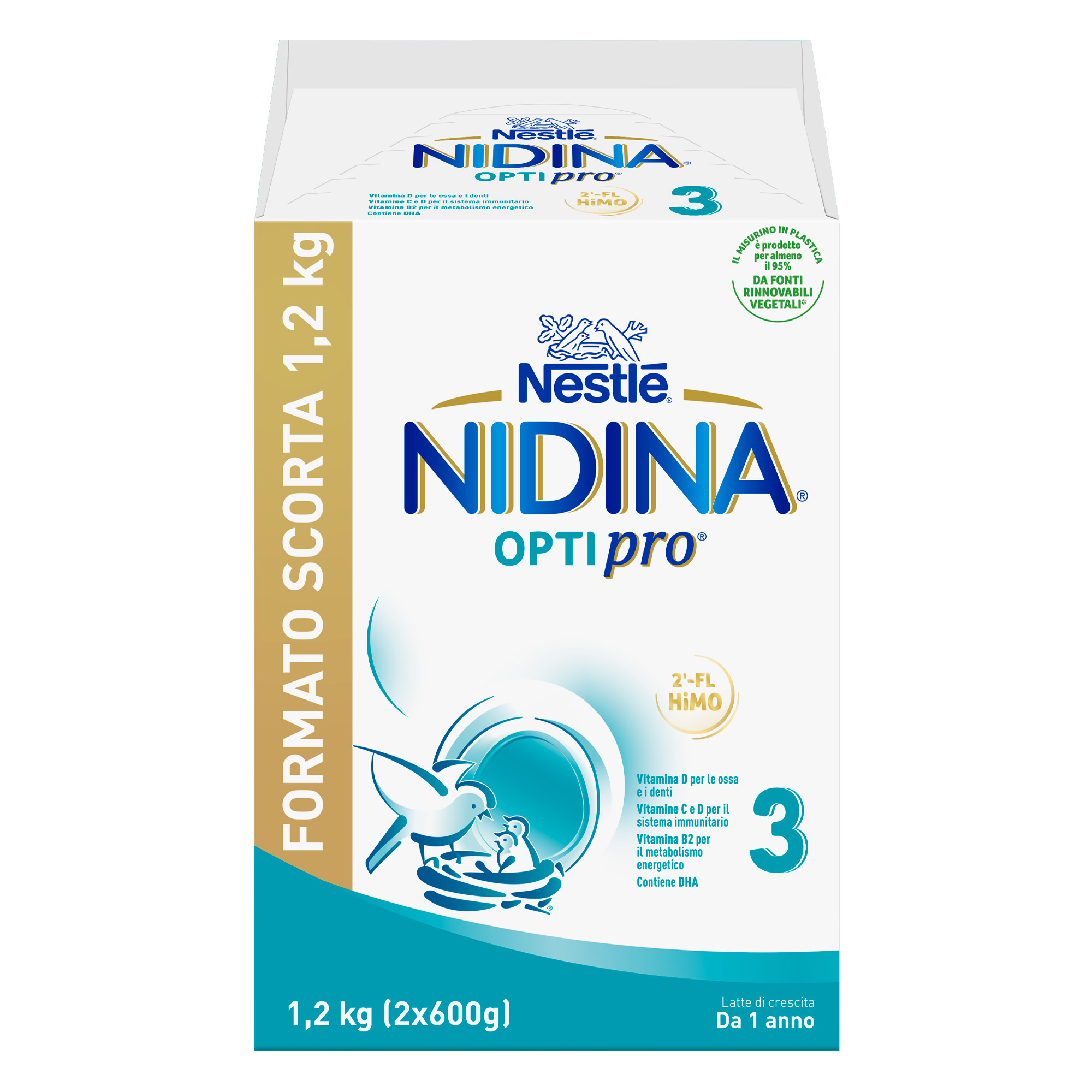 Nestlè nidina latte crescita 3 optipro in polvere - 2x600gr - NESTLE'