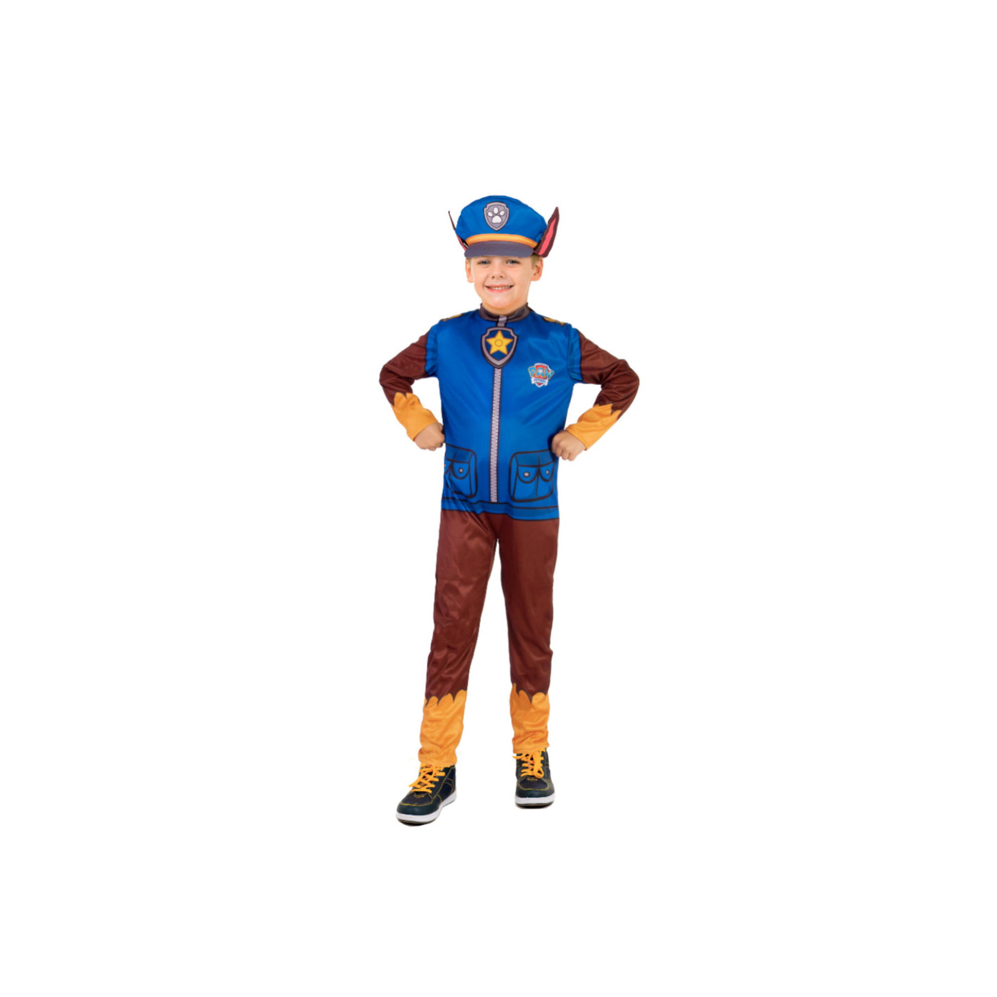 Costume originale di chase dei paw patrols con tutina stampata e cappello con orecchie - 3-4 anni - Paw Patrol