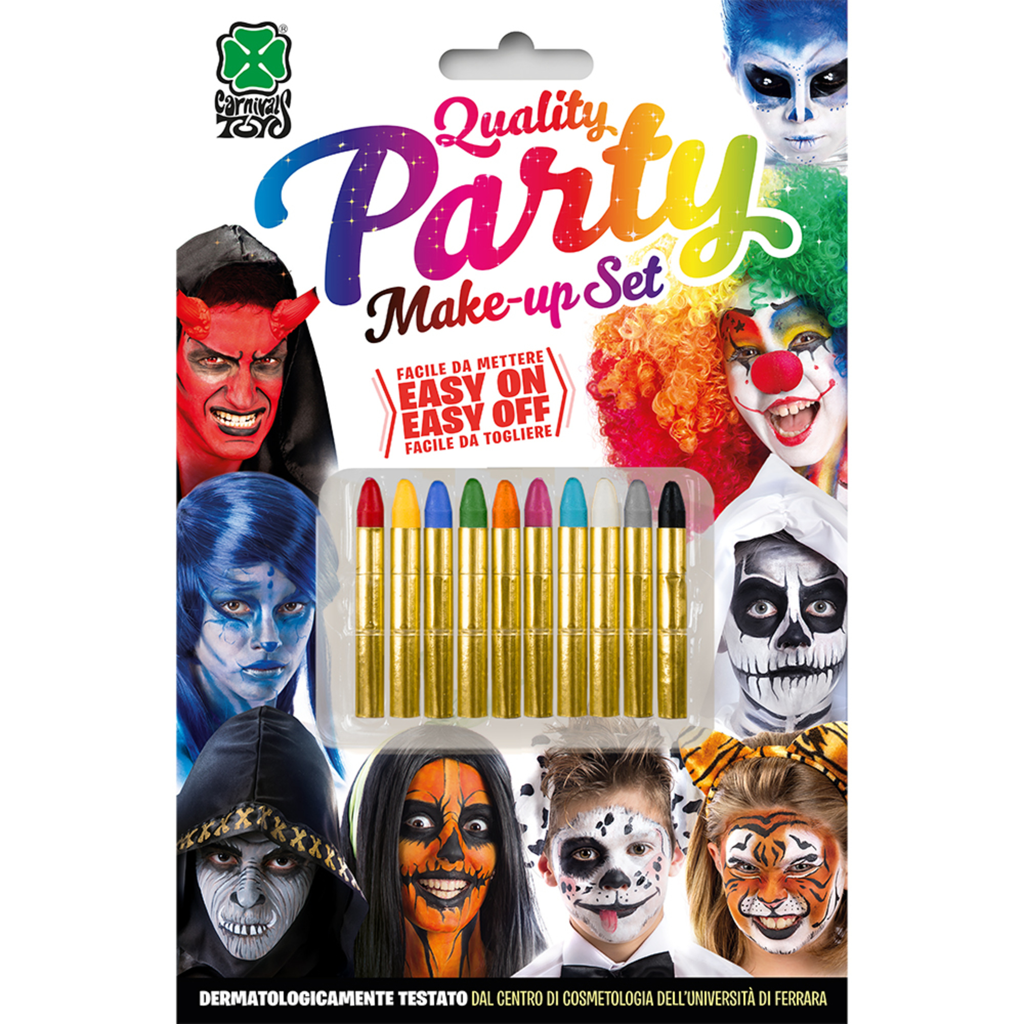 10 matite colorate assortite in blister - perfette per carnevale - CARNIVAL TOYS